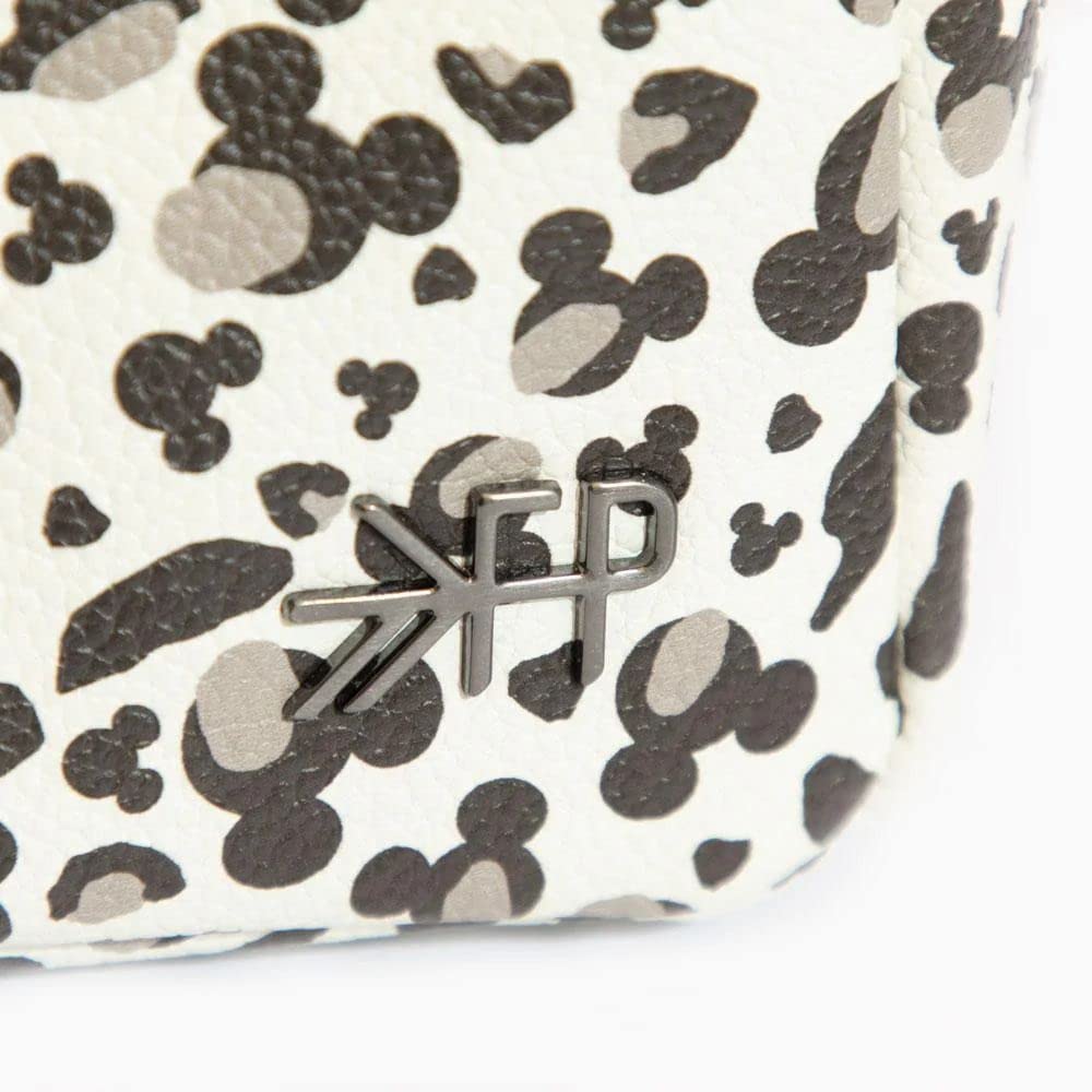 Freshly Picked Classic Diaper Bag Backpack - Waterproof Vegan Leather with Changing Pad & Convertible Design (Mickey Leopard Print) - Perfect for Baby Essentials, Travel & On-the-Go Parents
