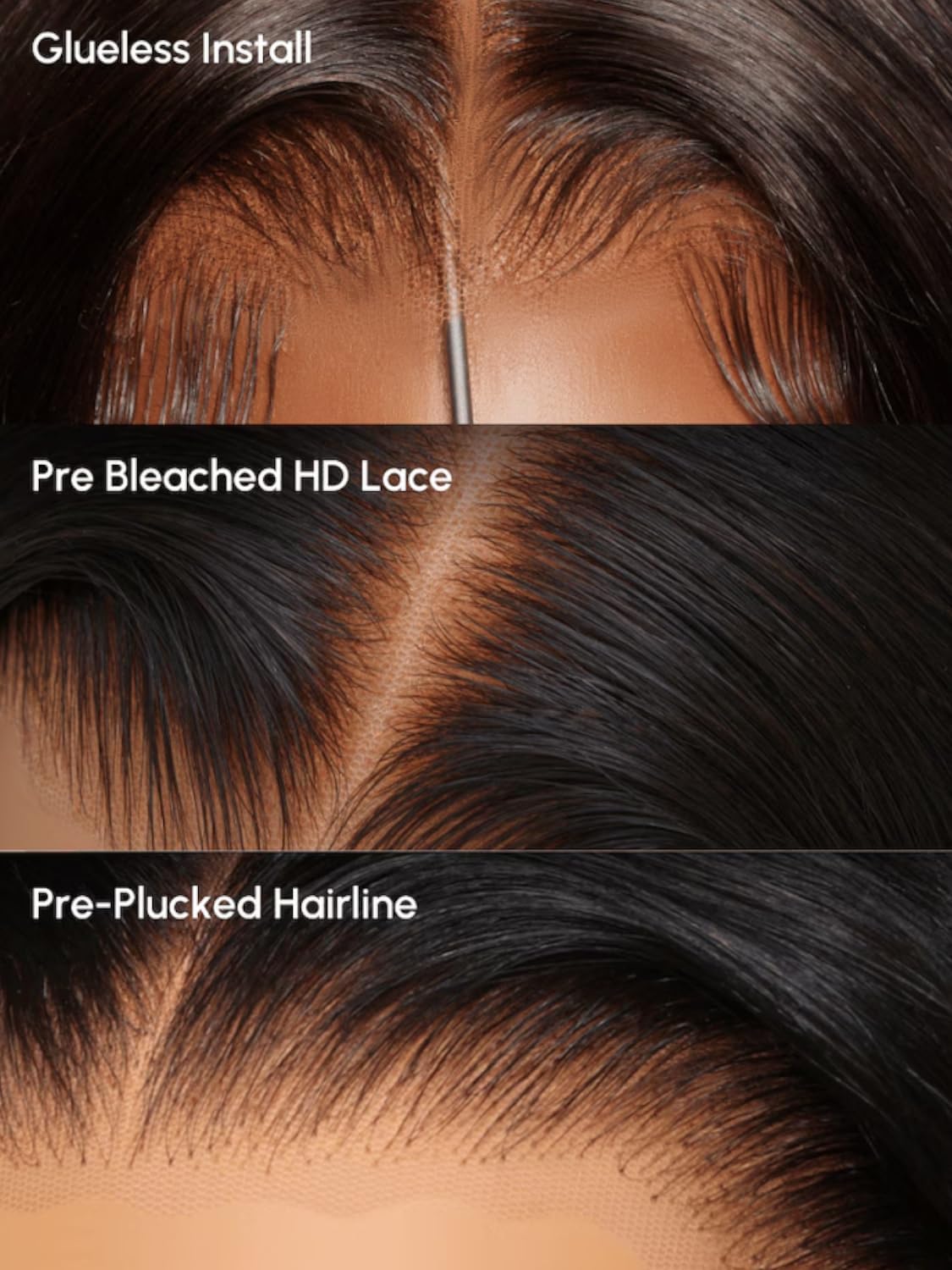 UNICE 16 Inch Glueless Human Hair Wigs - 5x5 HD Lace Closure, Pre Plucked, Bleached Knots, Body Wave, 180% Density for All Skin Tones | Perfect for Daily Wear, Special Occasions & Protective Styling