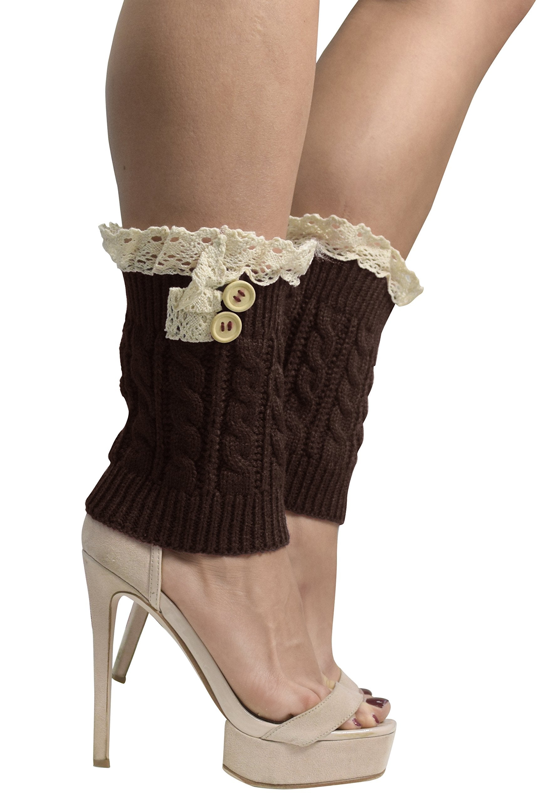 Women's Knitted Crochet Ribbed Cable Knit Leg Warmers - Cozy Winter Boot Socks for Yoga, Dance, Fashion & Outdoor Activities