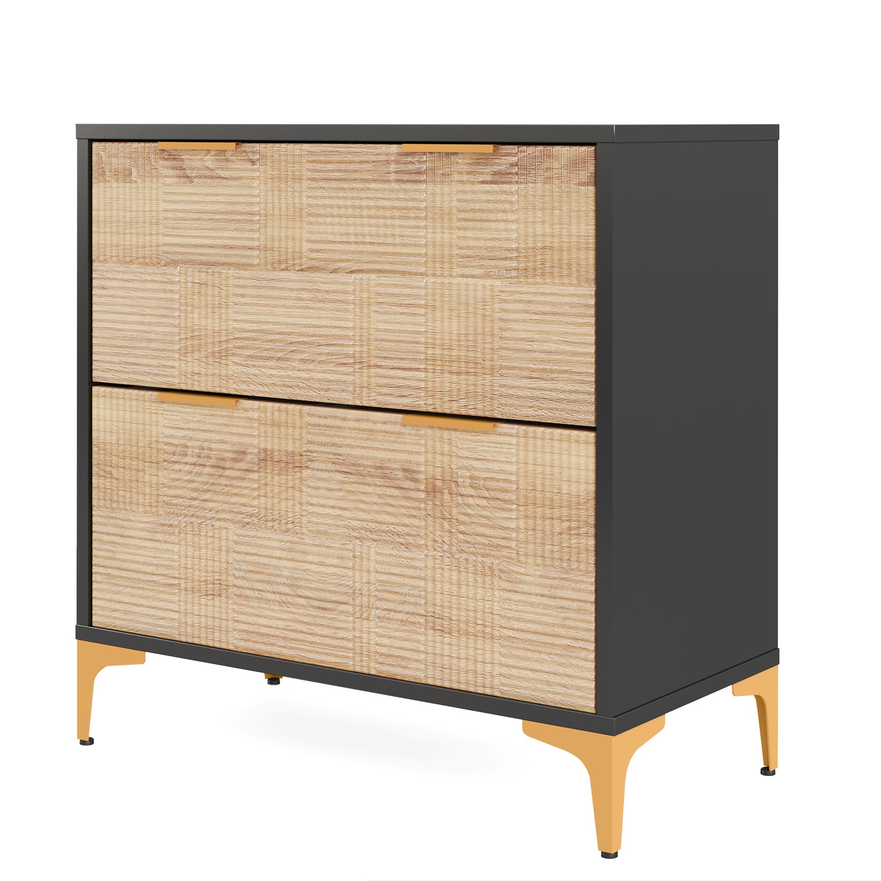 2 Drawer File Cabinet - Modern Office Filing Cabinet with Adjustable Hanging Bar, Letter/Legal Size, Black Metal Storage for Documents - Perfect for Home Office, Small Business & Workspace Organization