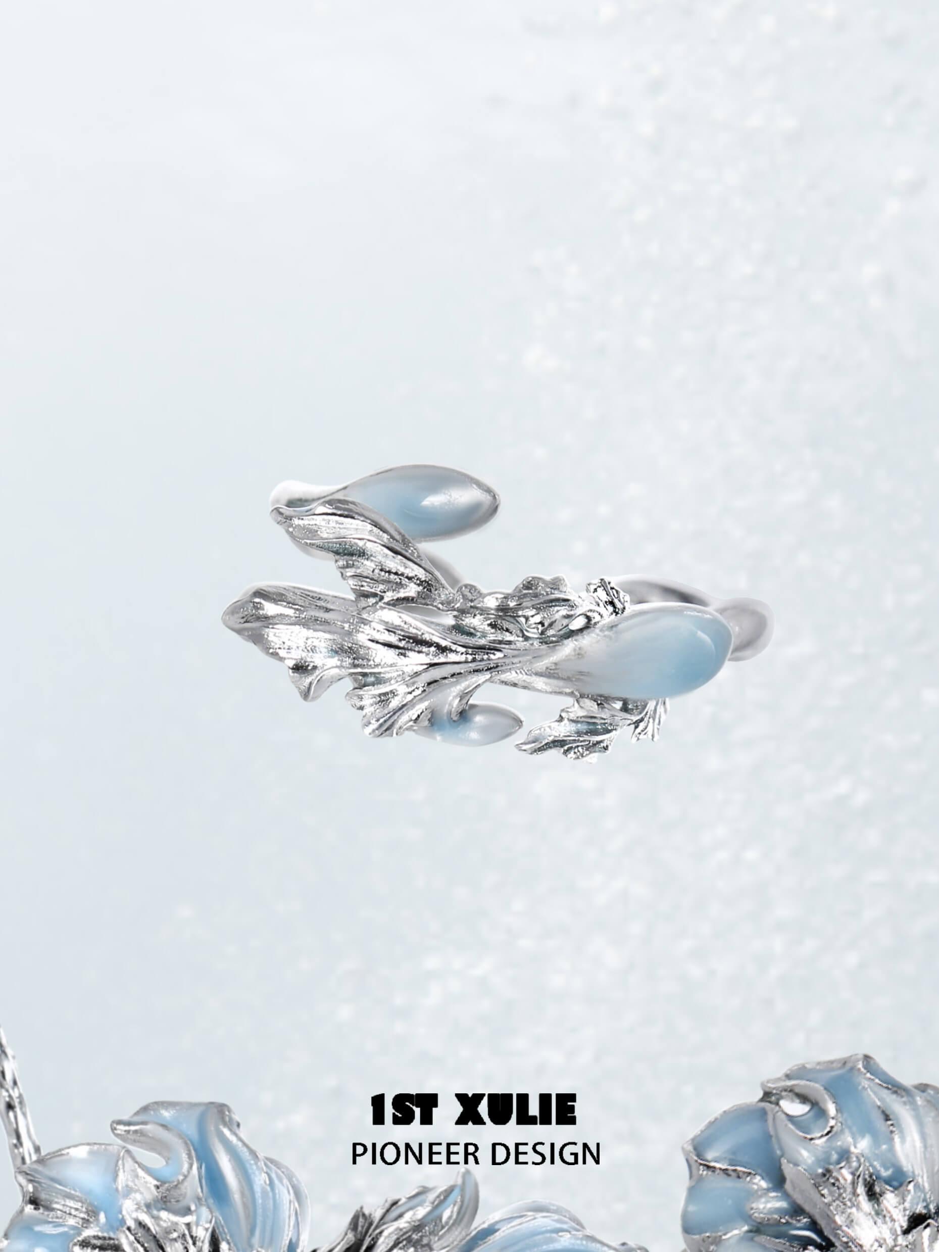 925 Sterling Silver Aquamarine Goldfish Ring for Women - Elegant Ocean-Themed Jewelry Gift for Birthday, Anniversary & Beach Vacations