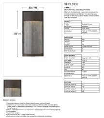 Hinkley Shelter Medium Wall Mount Outdoor LED Lantern - Aluminum Fixture with Clear Seedy Glass Shade, Dark Sky & ADA Compliant, Buckeye Bronze Finish - Perfect for Porch, Patio, and Entryway Lighting