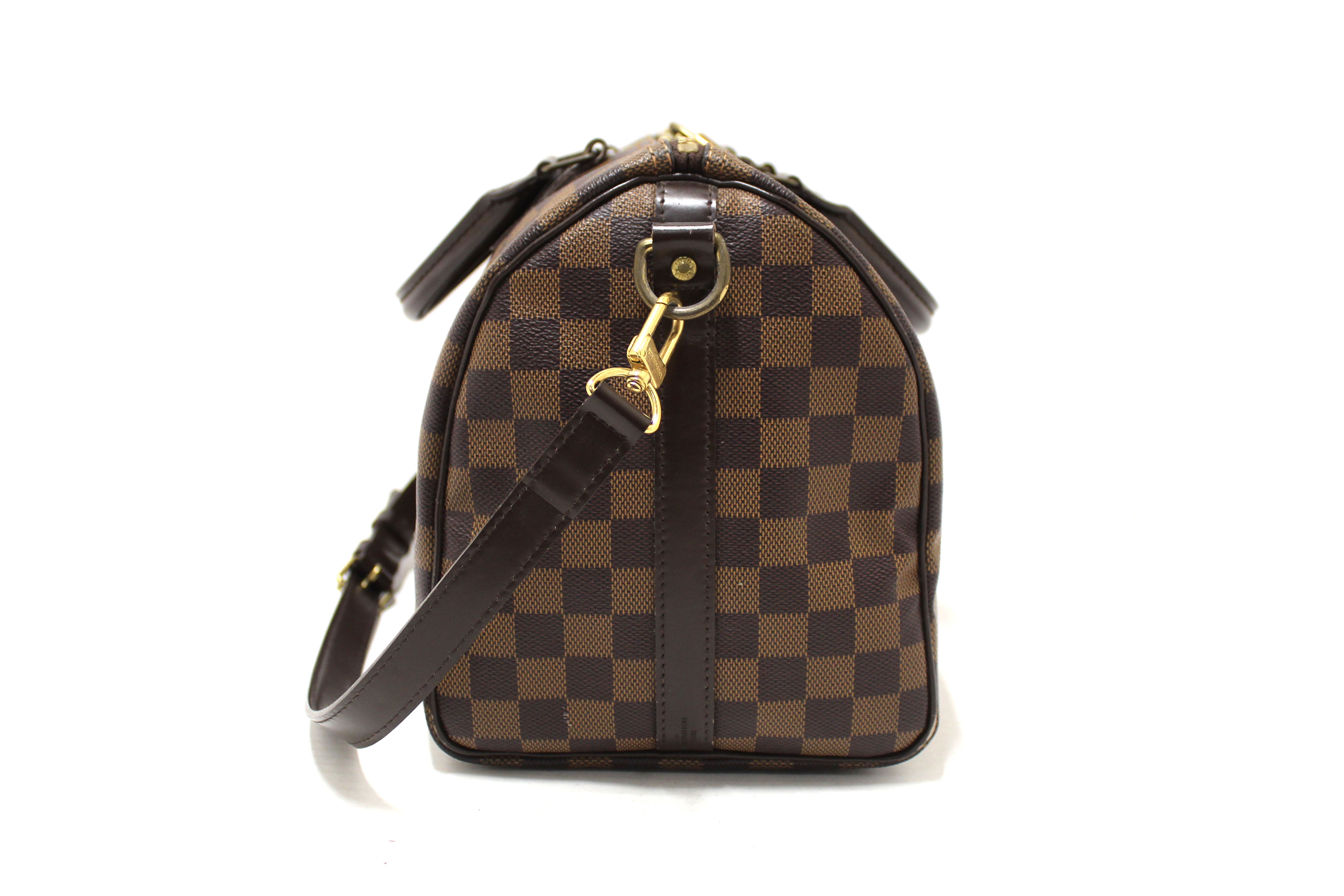 Authentic Louis Vuitton Damier Ebene Speedy 30 Bandouliere Crossbody Bag - Luxury Handbag for Women, Perfect for Work, Travel & Everyday Use