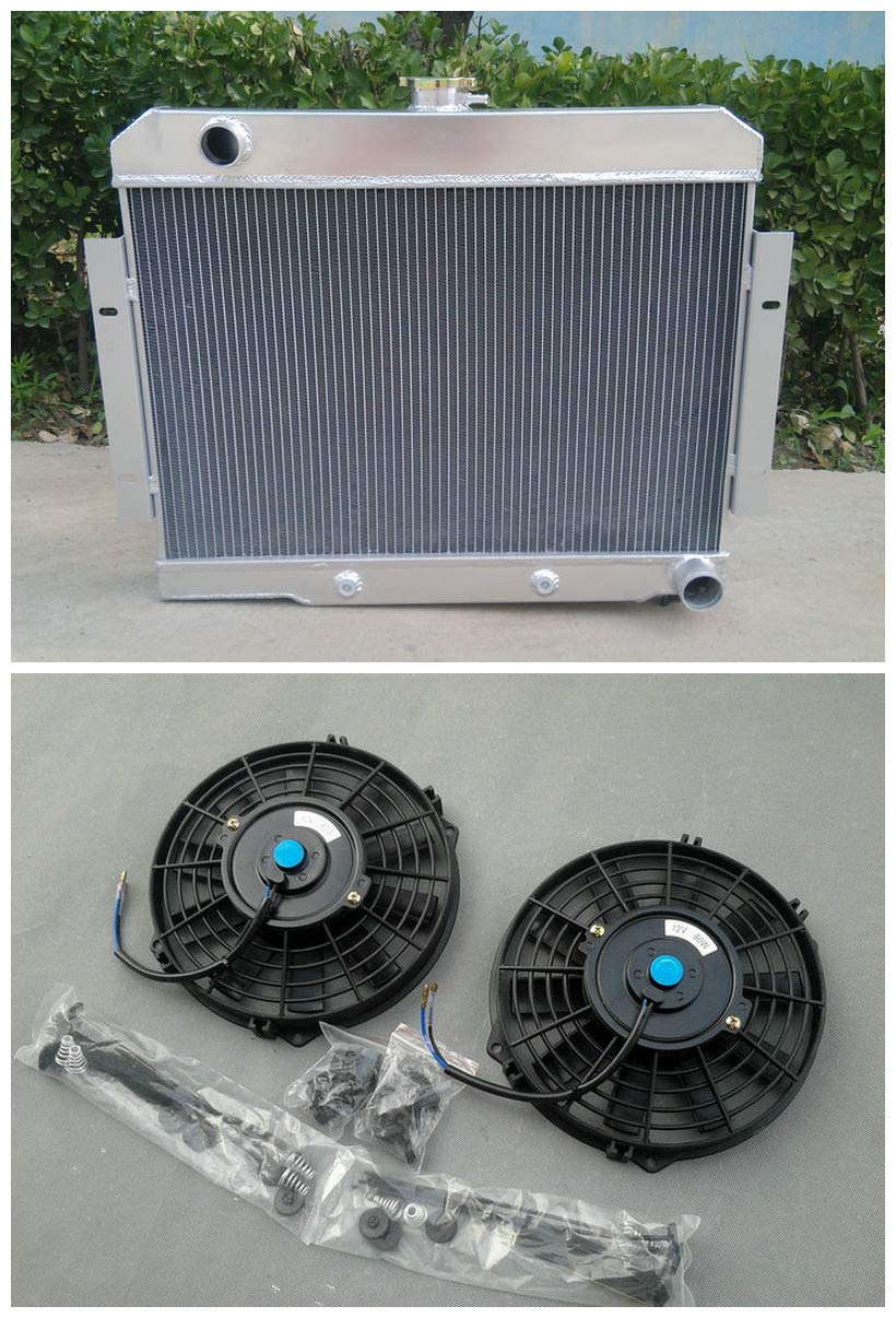 3 Row Aluminum Radiator with Fan for Jeep CJ, GM, Chevy (1972-1986) - High-Performance Cooling Upgrade for Off-Road & Classic Car Restoration