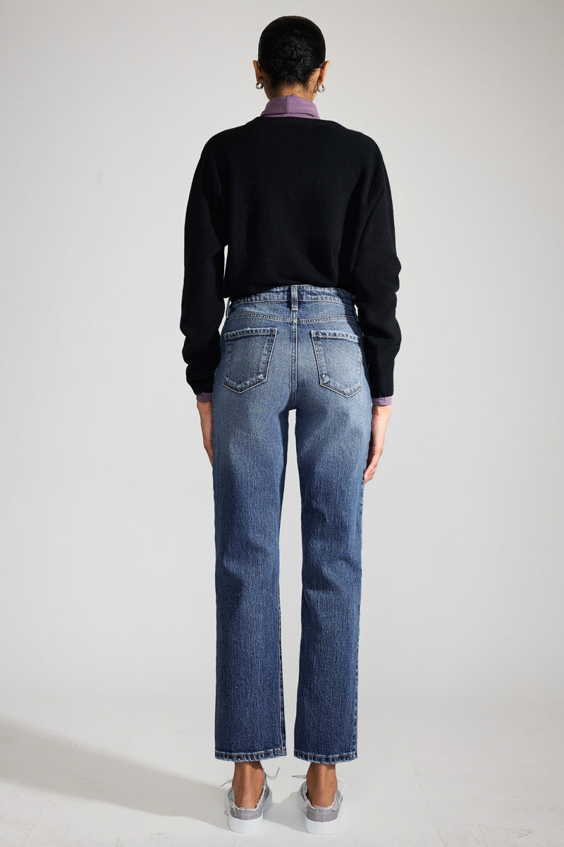 Dorothea Premier High Rise Straight Jeans for Women - Classic Stretch Denim Pants for Everyday Wear | Office, Casual & Date Night Outfits