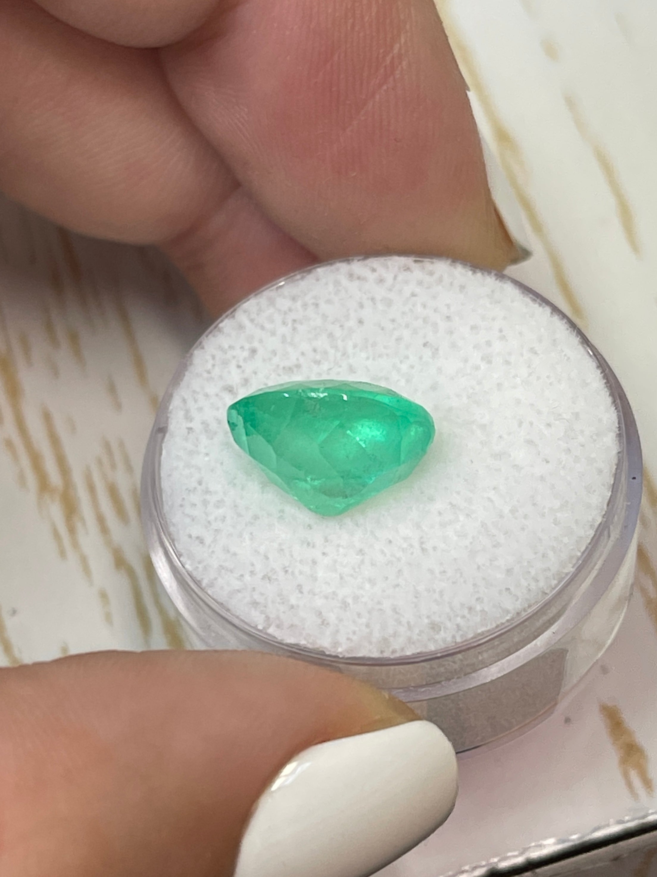 5.21 Carat 12x10mm Yellowish Green Natural Loose Colombian Emerald Oval Cut Gemstone for Jewelry Making, Engagement Rings & Luxury Collections