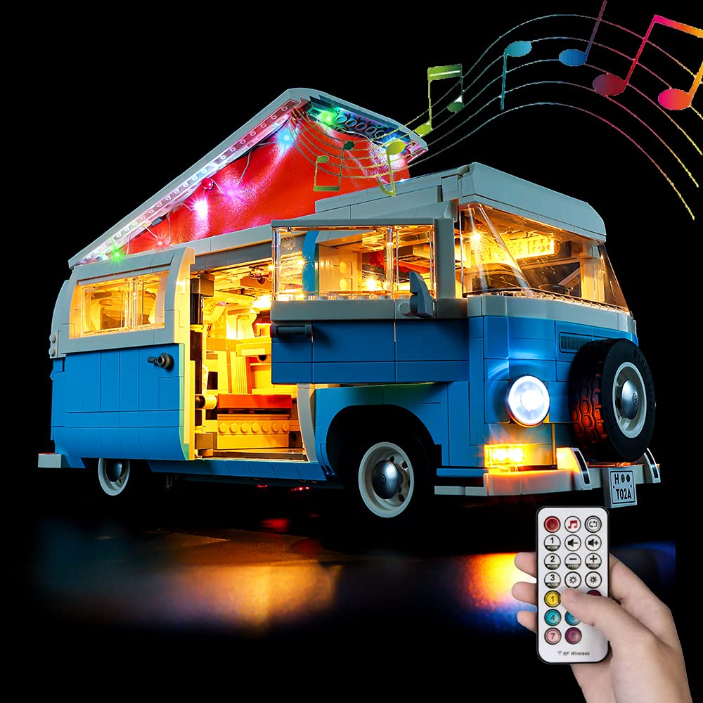 Kyglaring LED Lighting Kit for Lego Volkswagen T2 Camper Van 10279 Building Set - Compatible with RC Sound Version (Model Not Included) - Perfect for Enhancing Display & Nighttime Play