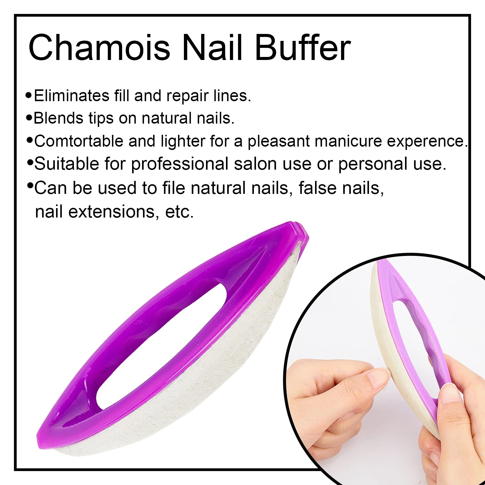 5Pcs Premium Chamois Nail Buffer Files - Professional Sheep Leather Nail Polishing Tools for Home DIY & Salon Use | Perfect for Manicures, Pedicures & Nail Art Care