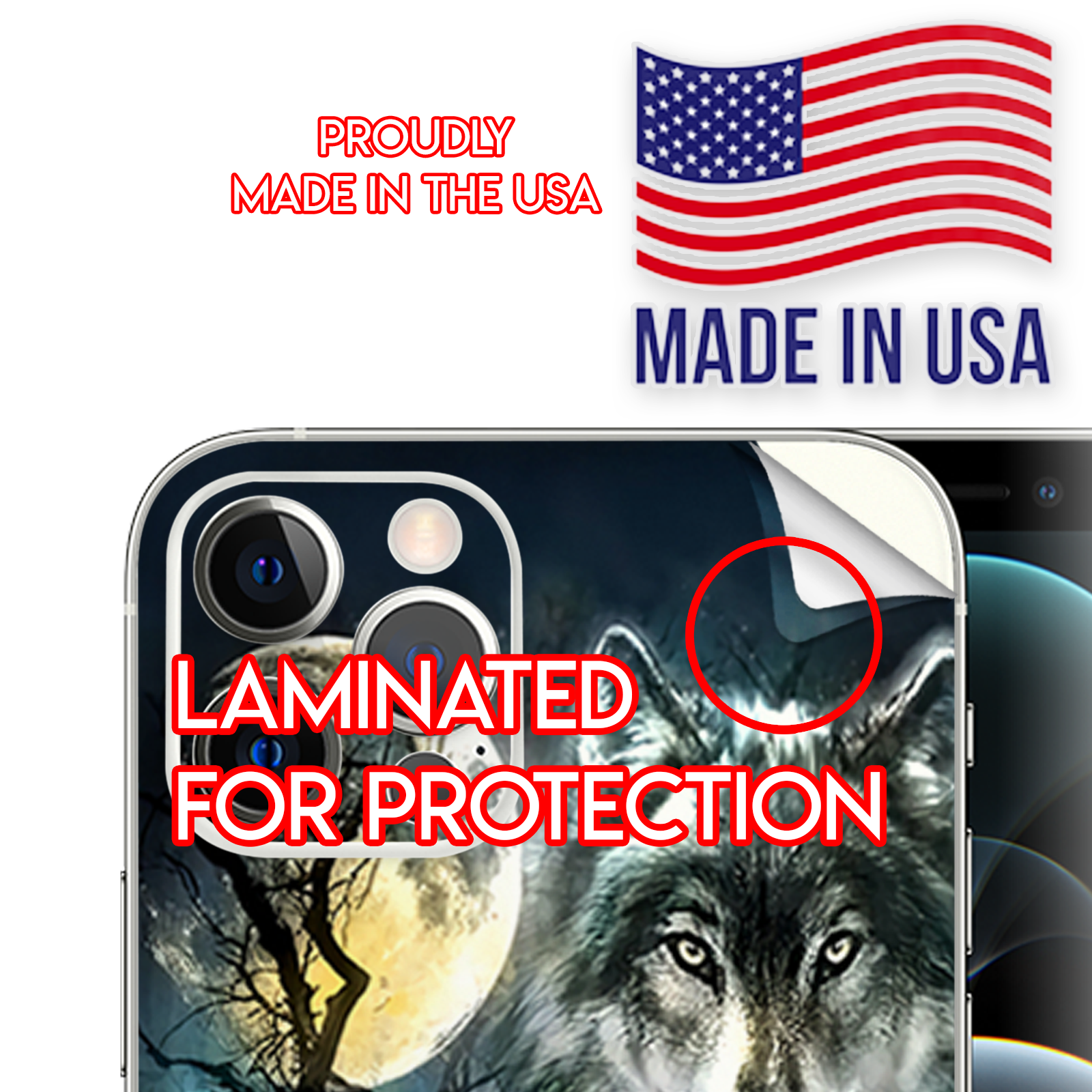 3 Wolves Moonlight Case for Apple iPhone 12 Pro Max | Premium Protective Cover with Stylish Wolf Design | Perfect for Outdoor Adventures, Camping & Nature Lovers