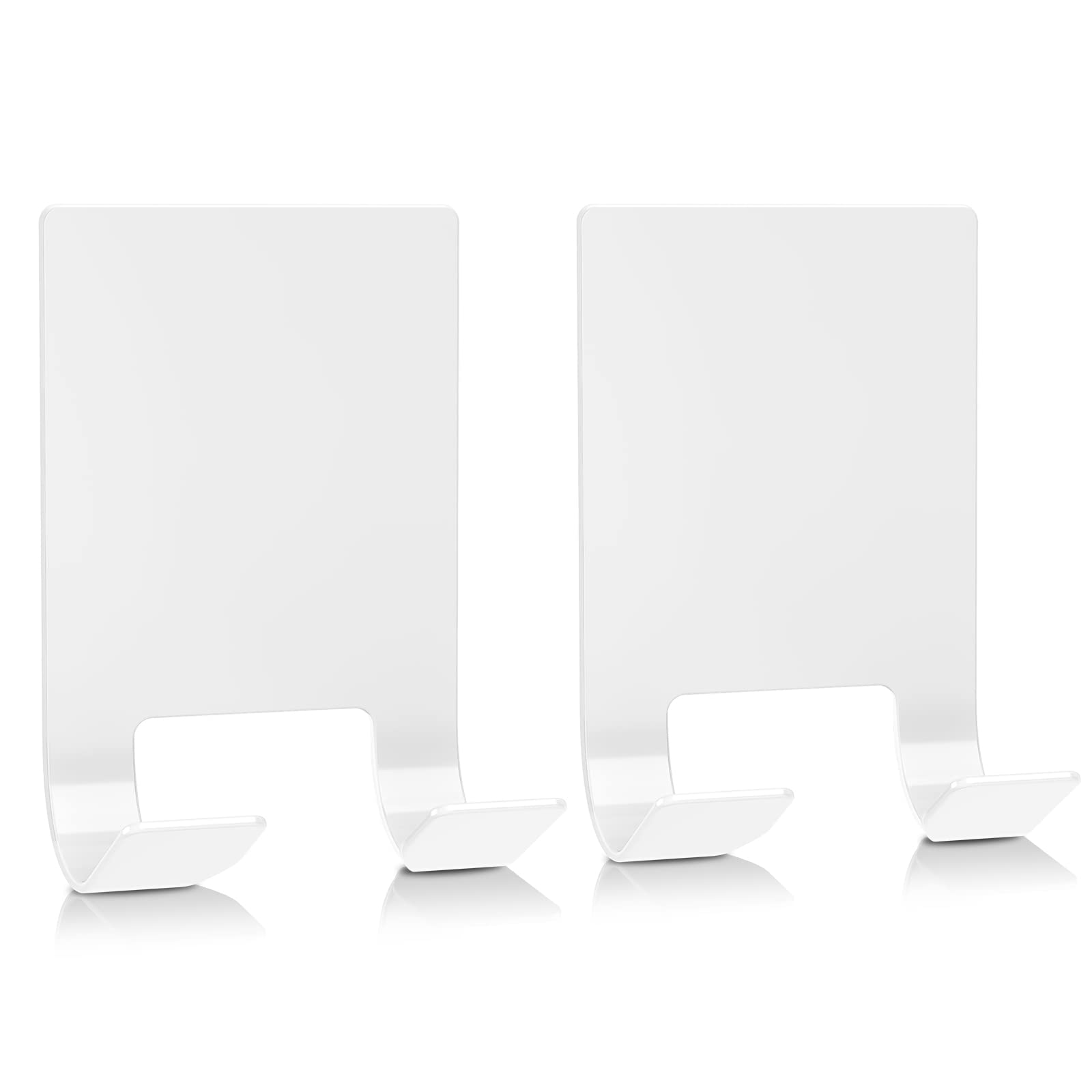 VIS'V Adhesive Razor Holder - 2 Pack White Metal Shower Razor Hooks, Waterproof Wall Mount Shaver Organizer for Bathroom - Perfect for His & Hers Razor Storage, Ideal for Small Spaces & Clutter-Free Showers