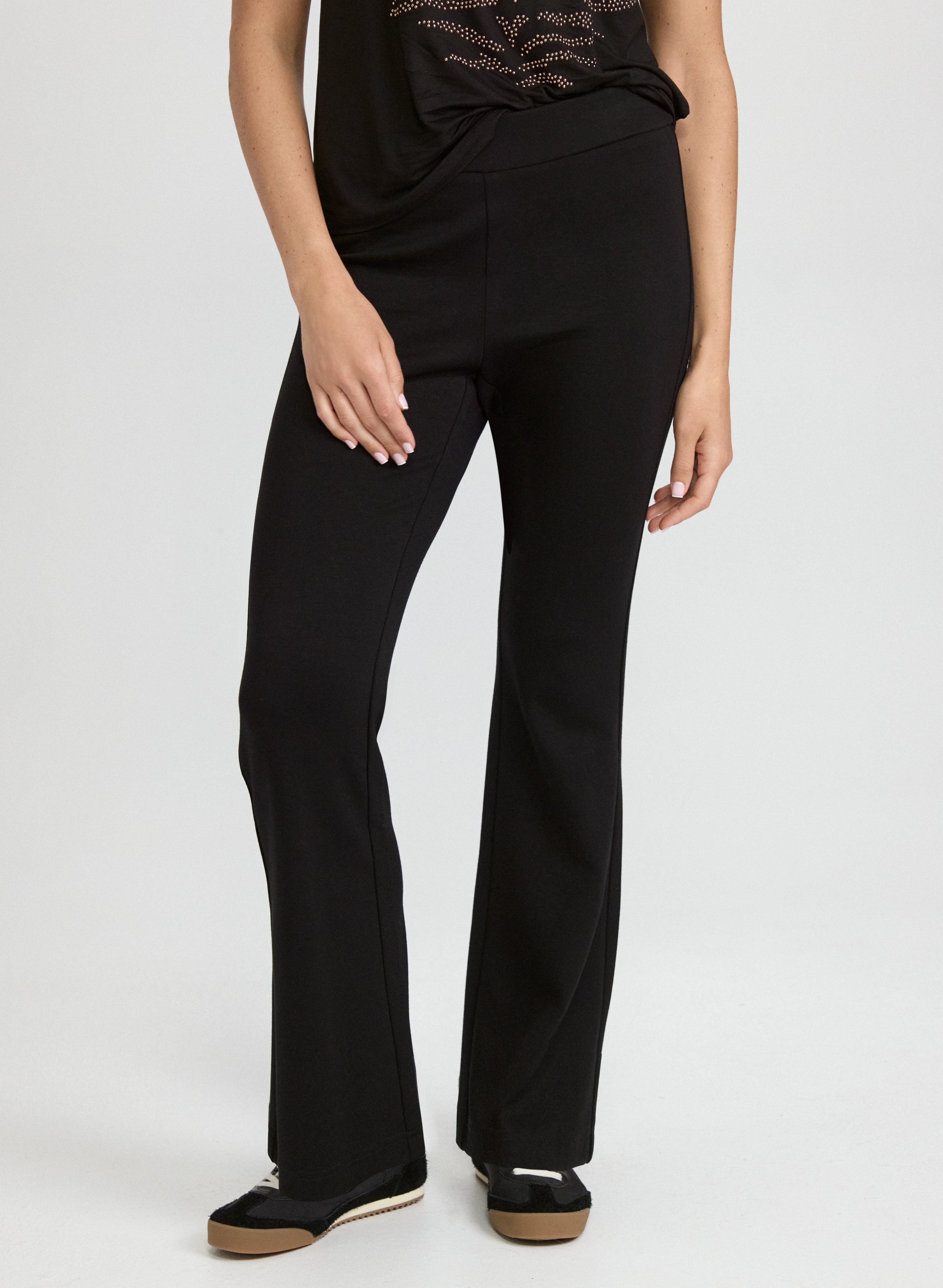 Flare Leg Scuba Pants for Women - High Waisted Yoga Pants with Pockets - Stretchy Comfortable Workout Pants for Yoga, Running, Gym & Lounge Wear