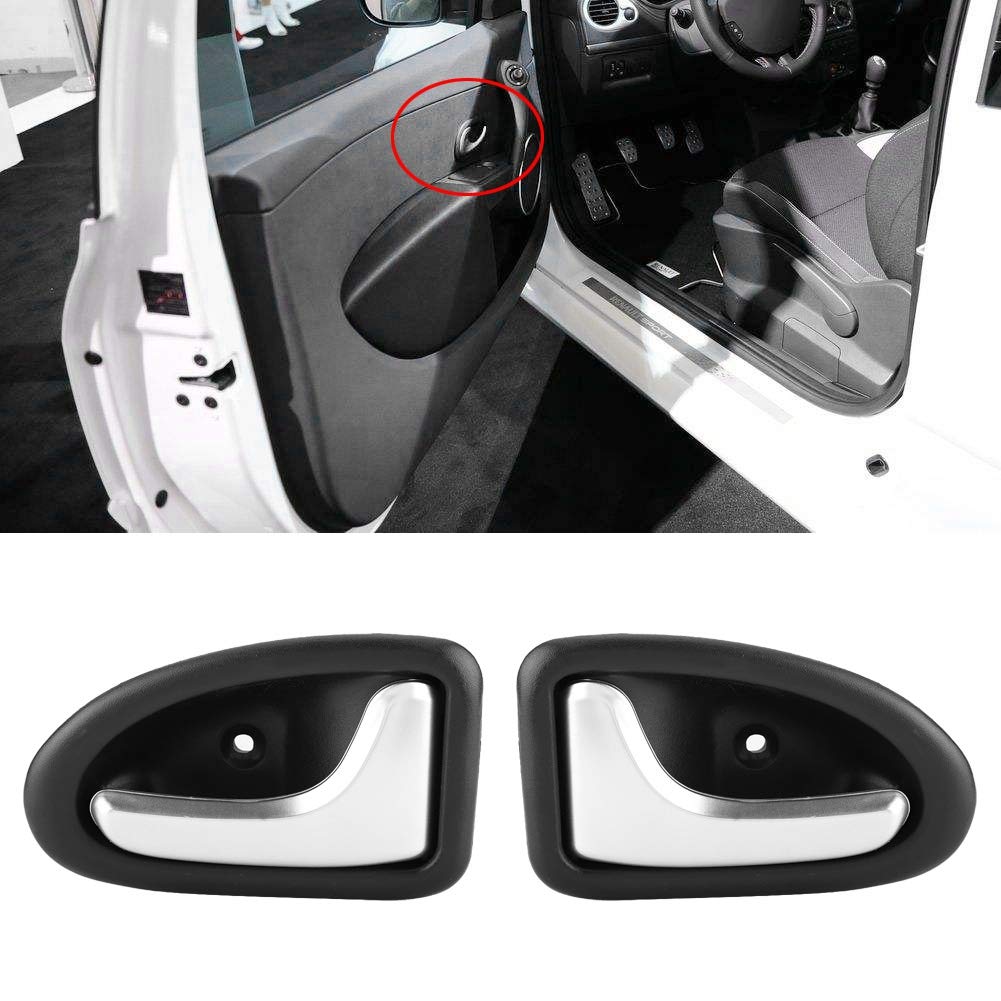 Renault Trafic & Vivaro Sliding Door Window Handle Replacement - Inner Door Handle 8200915599 & Trim Bowl Cover - Compatible with Renault Trafic 20010, Vivaro, Clio, Scenic (1 Pair) - Perfect for Car Interior Door Repair & Maintenance