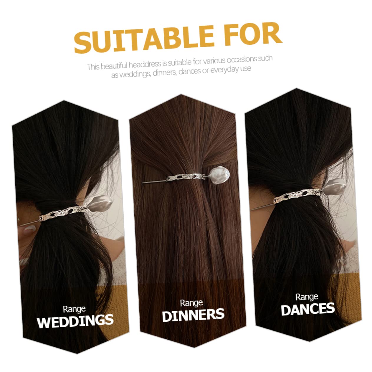Mikinona 2-Pack Pearl Hair Clips for Women - Elegant Bun & Ponytail Holders, Hair Forks with Pearl Accents - Perfect for Weddings, Parties & Everyday Styling (2 Sets, 4 Pieces Total)