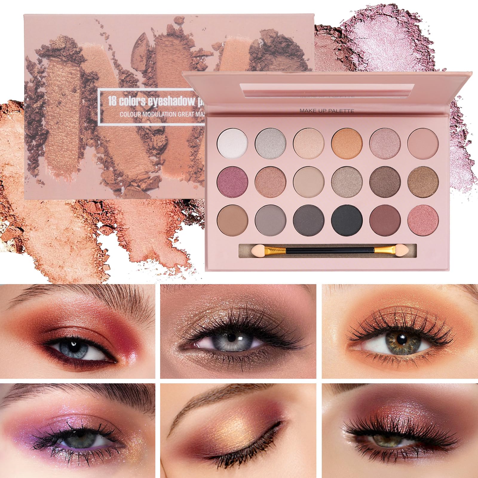 All-in-One Makeup Kit for Women - Complete Cosmetic Set with Foundation, 18-Color Eyeshadow Palette, Lipstick & Eyebrow Pencil | Perfect Gift Set for Everyday Makeup & Special Occasions