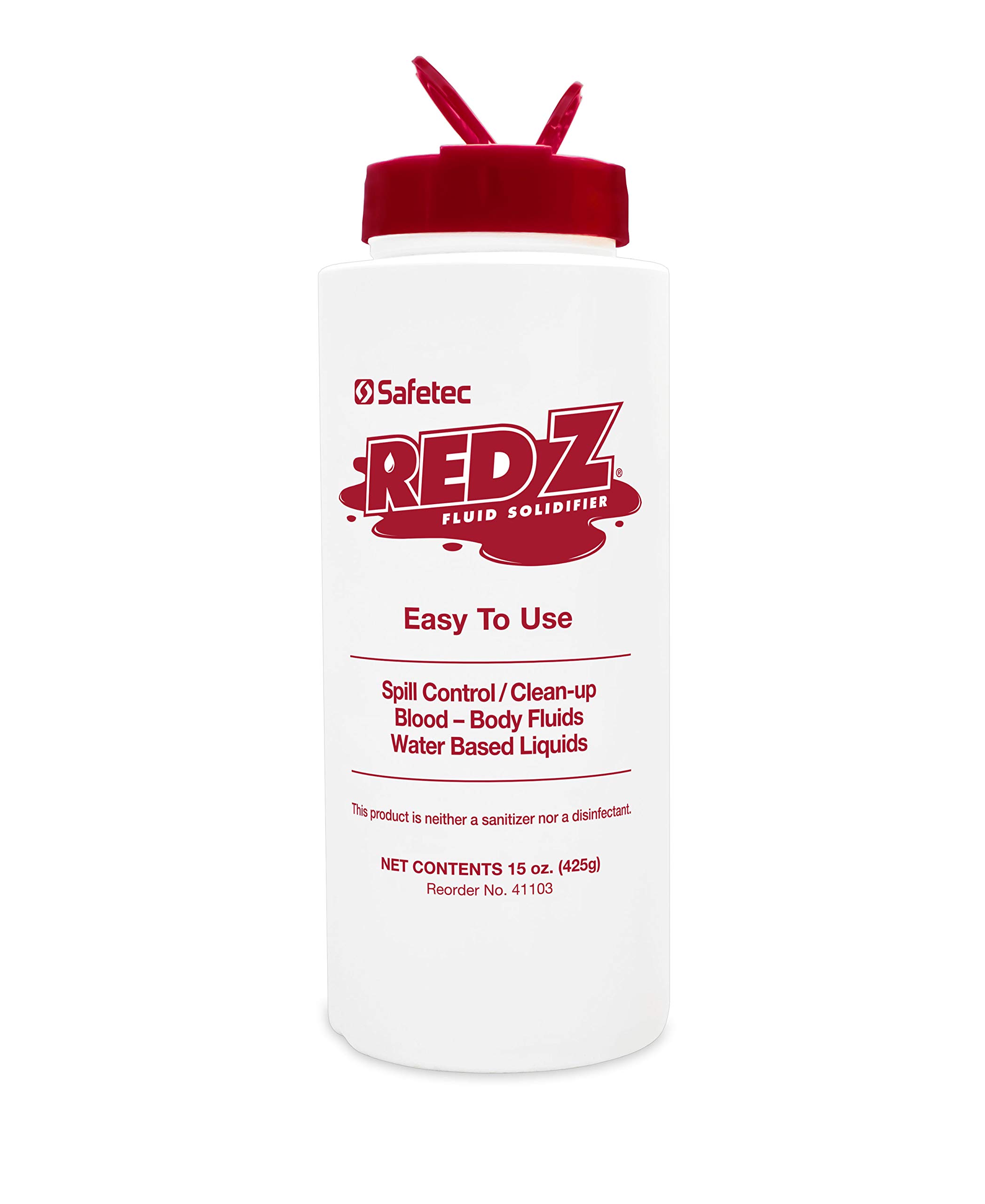 Safetec Red Z Spill Control Solidifier - 15 oz. Bottle (Pack of 4) | Fast-Acting Chemical & Liquid Absorbent for Labs, Garages, Workshops | OSHA Compliant Hazardous Material Cleanup