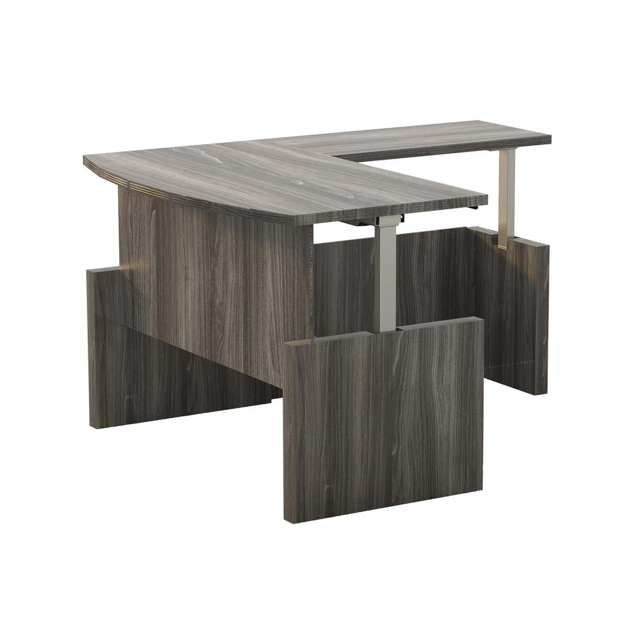 Safco Mayline Aberdeen® Height Adjustable Bowfront Desk with Return - 72W Wide Electric Standing Workstation [AT56 Model] - Perfect for Home Office & Commercial Workspaces