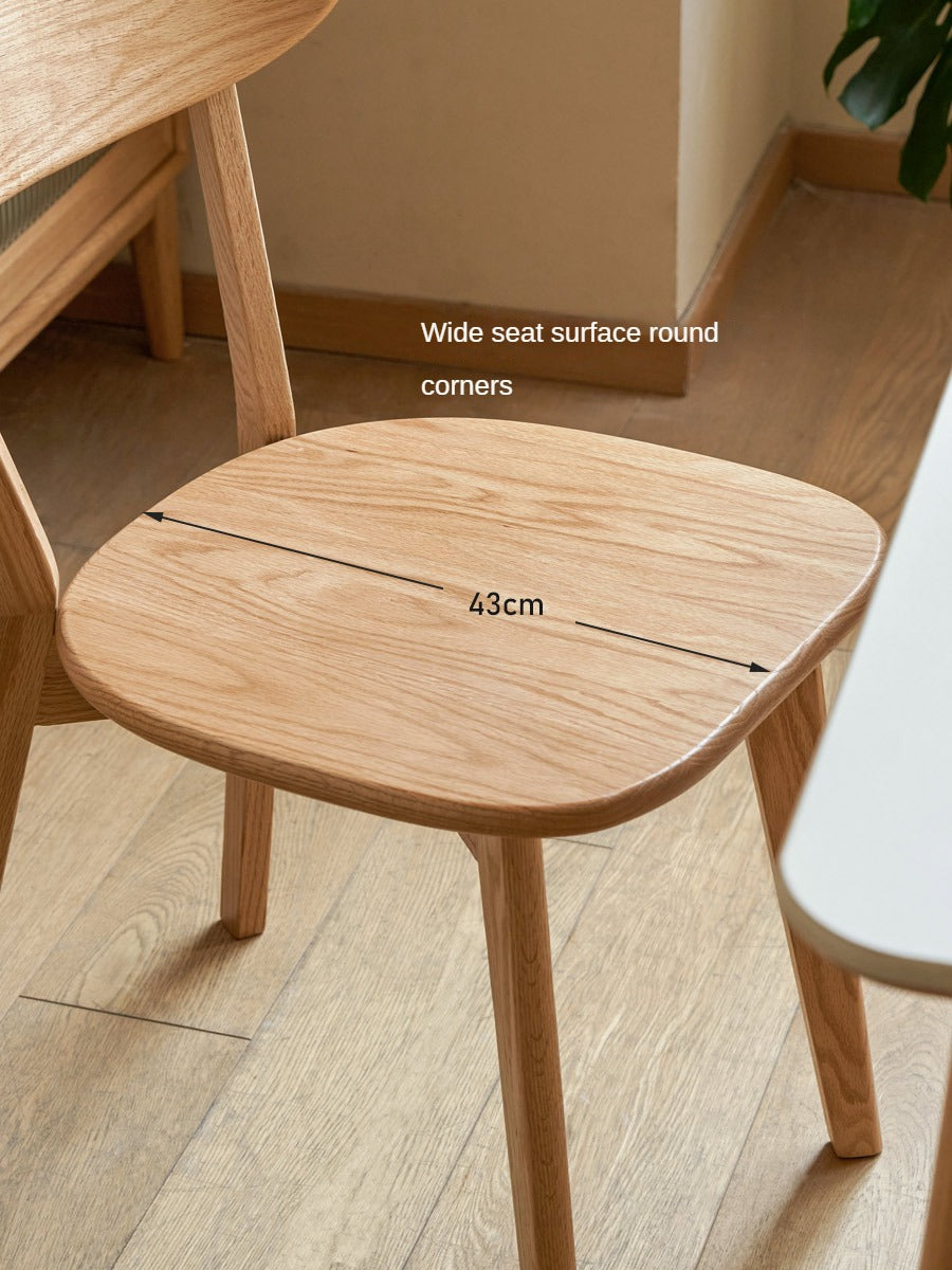 Solid Wood Dining Chair with Curved Backrest - Oak, Cherry, Beech Wood Options - Perfect for Kitchen, Dining Room & Restaurant Seating