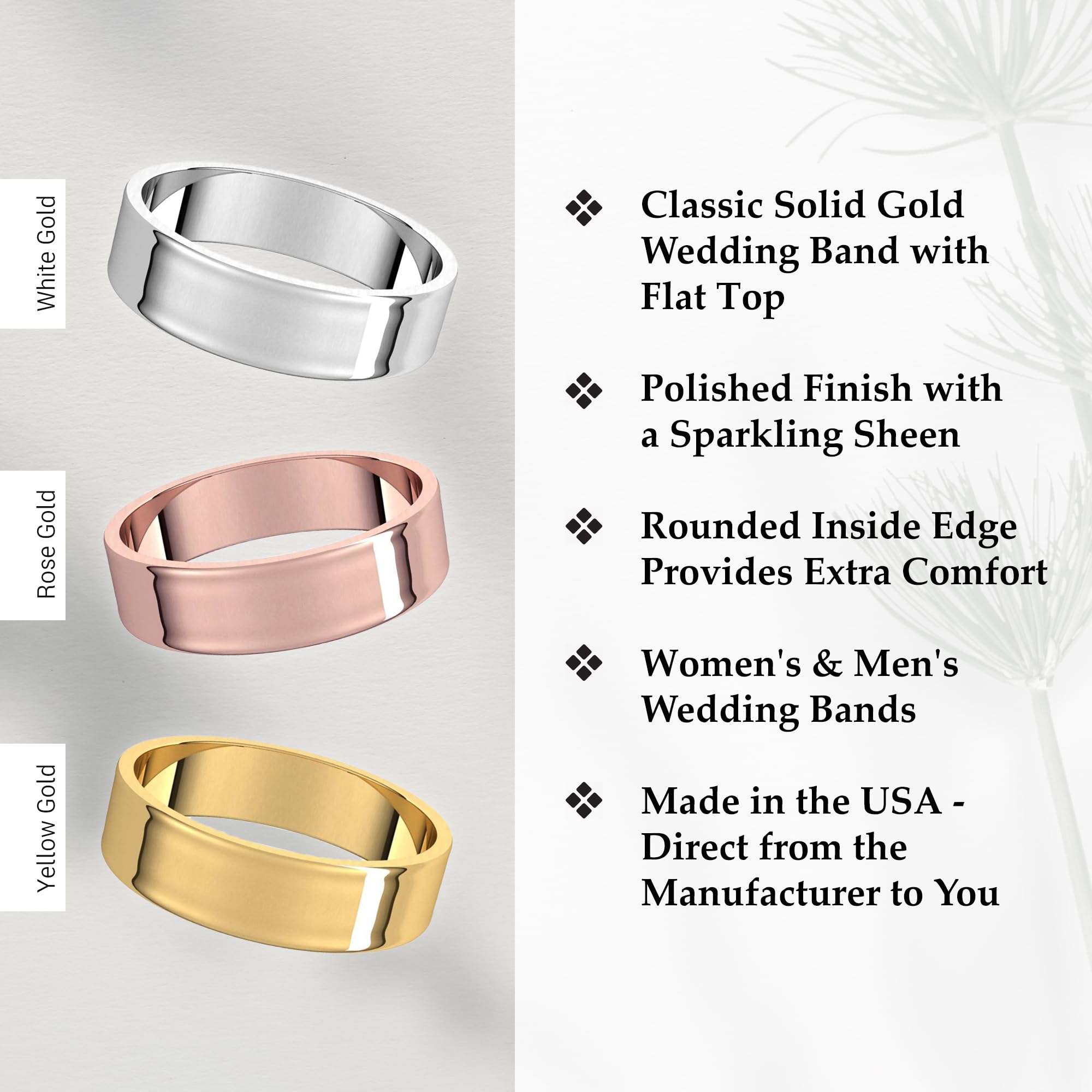 5mm Solid Gold Wedding Band for Women & Men - 10K/14K Yellow or White Gold Comfort Fit Ring - Perfect for Anniversaries, Engagements & Everyday Wear