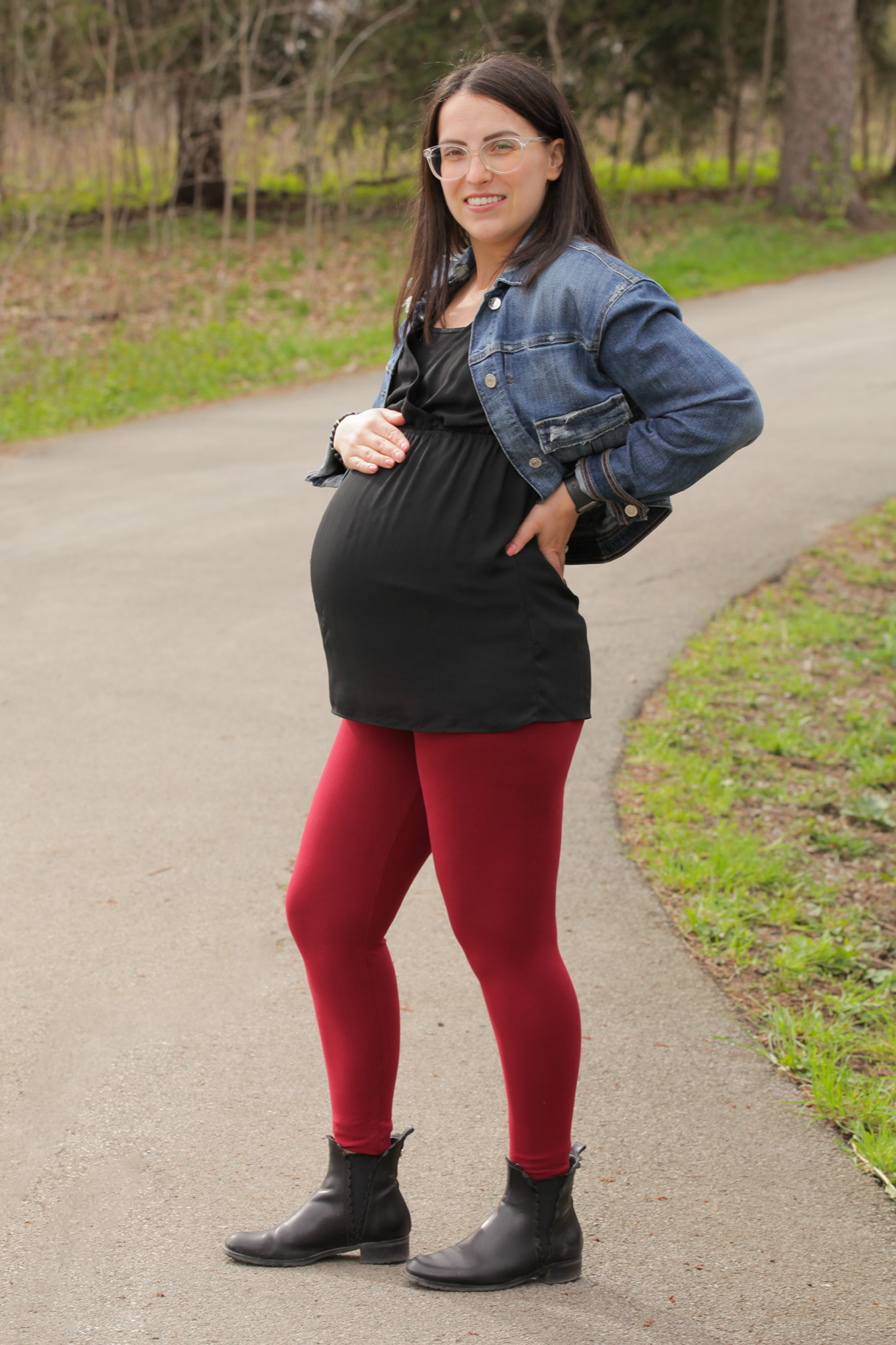 Burgundy Red Maternity Leggings - Comfortable Stretchy Pregnancy Pants for Women | Perfect for Yoga, Workout & Everyday Wear