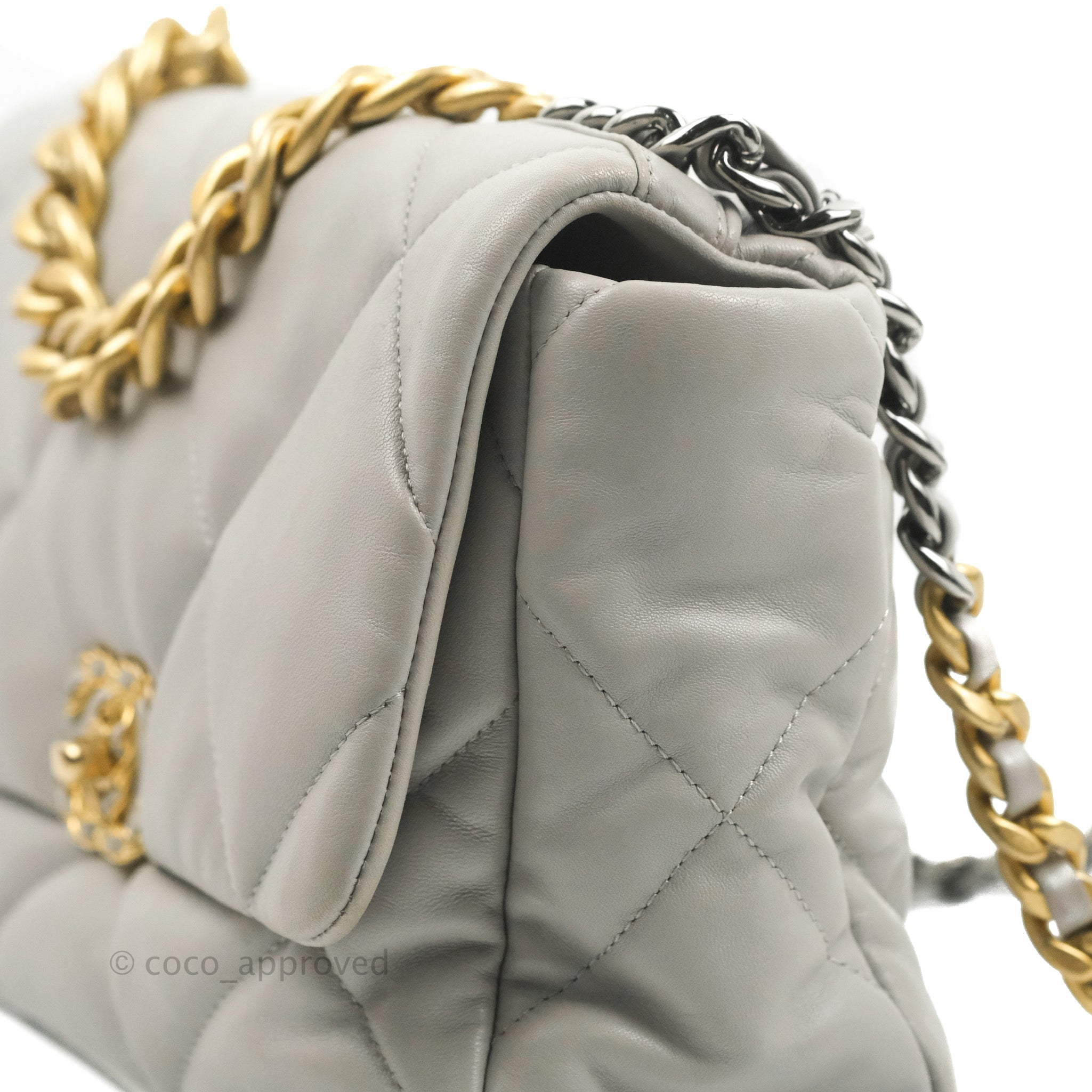 Chanel 19 Medium Grey Mixed Hardware Flap Bag - Luxury Designer Handbag for Women | Perfect for Work, Evening Events & Everyday Use