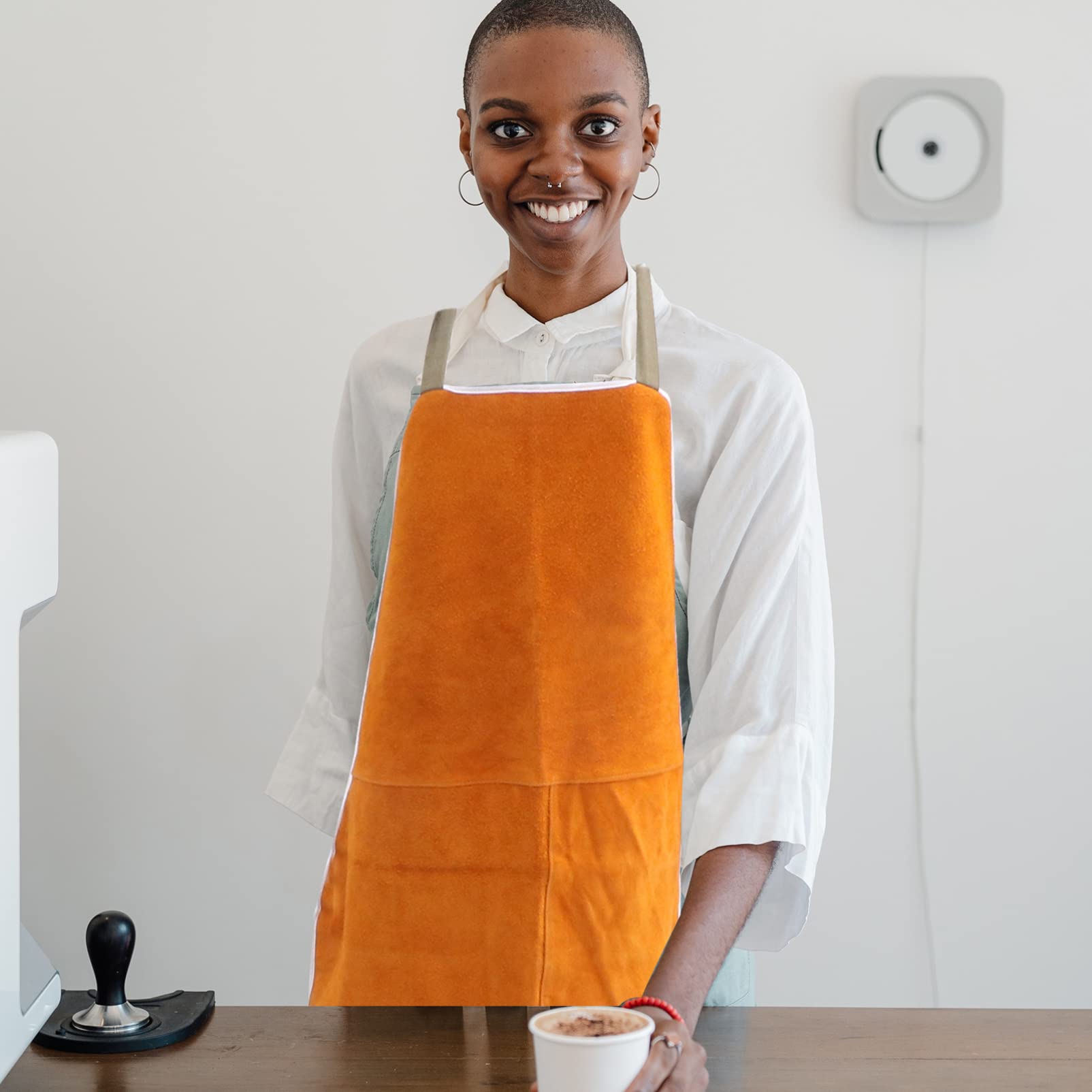 iplusmile Genuine Leather Welding Apron - Heavy Duty Work Apron for Cooking, BBQ, Grilling & Shop Use - Durable & Heat Resistant for Professional Chefs & Craftsmen
