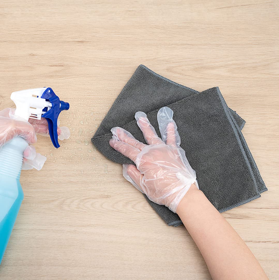 Restaurantware Clean Tek Professional 16x16 Inch Microfiber Cleaning Cloths - 100 Lint-Free, Highly Absorbent, Non-Abrasive Gray Towels for Kitchen, Restaurant, and Home Use - Reusable Multi-Purpose Cleaning Rags for Countertops, Glass, and Stainless Steel