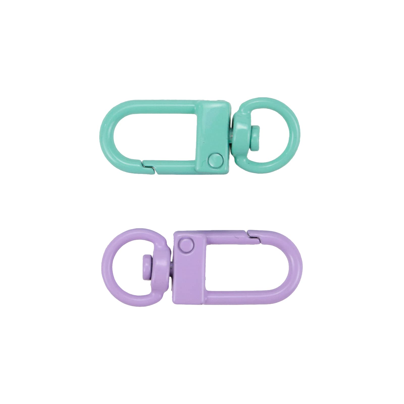 20pcs Colorful Lobster Claw Clasps with Key Rings - DIY Jewelry Making & Bag Accessories (Purple+Green) for Crafts & Keychains