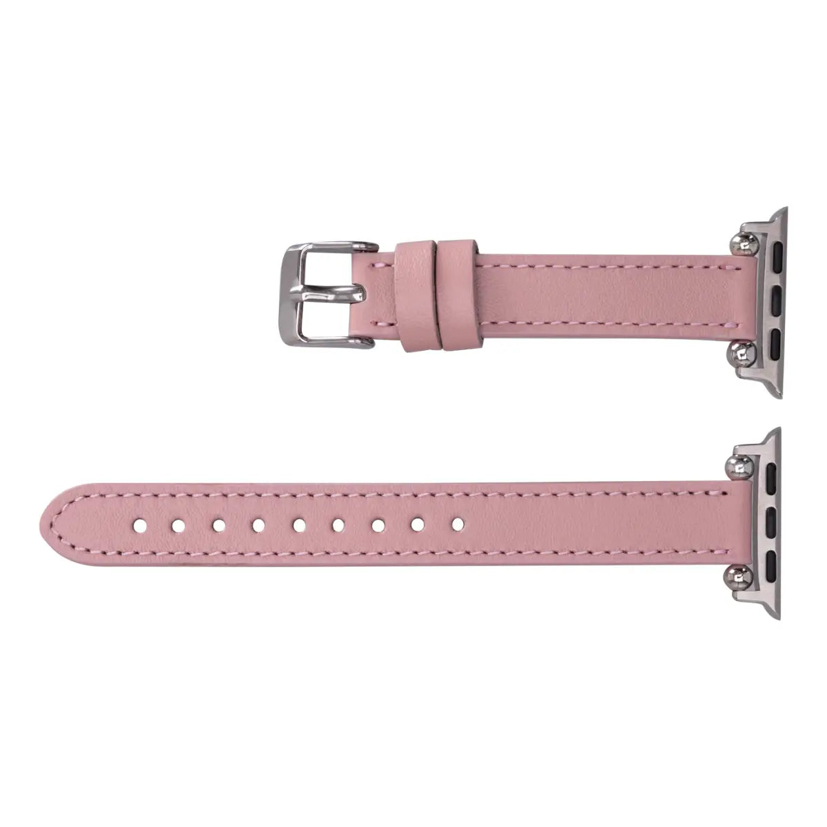 Pink Leather Ultra Slim Apple Watch Band for Women - Stylish & Comfortable Replacement Strap for Apple Watch Series 9/8/7/6/SE - Perfect for Workouts, Office & Everyday Wear