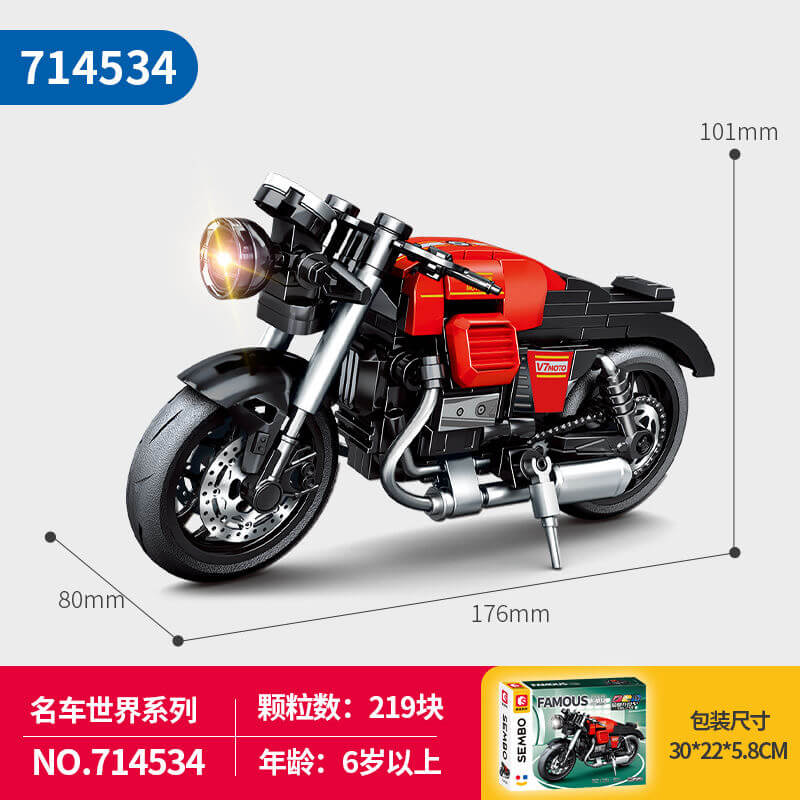 Sembo World Famous Motorcycle Building Blocks Set 714532 & 714535 - Creative Construction Toy for Kids, Adults, and Collectors | Perfect for Birthday Gifts, Home Decor, and DIY Projects