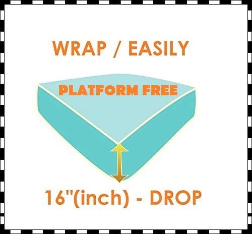 Luxury Elastic Bed Skirt with Top-Knot Tassel Pompom Fringe Ruffle Trim - 30 Inch Drop for Queen & King Size Beds - Elegant White Bed Wrap for Master Bedroom Decor & Hotel Style Bedding
