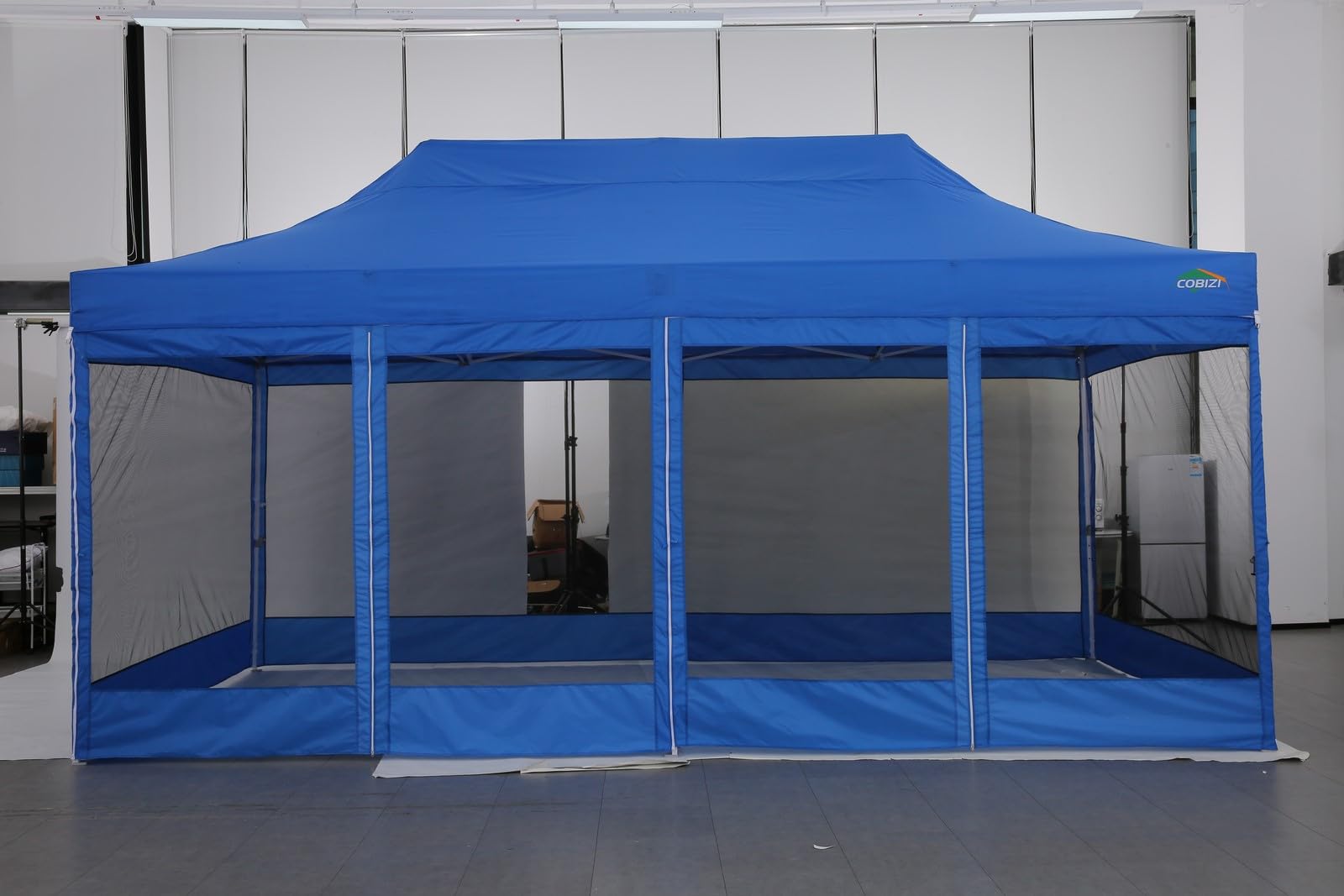 COBIZI 10x20 Heavy Duty Pop Up Canopy Tent with Waterproof Sidewalls & Mosquito Netting - Easy Setup Instant Shelter with Carry Bag for Outdoor Weddings, Parties, Camping & Backyard Events (White)