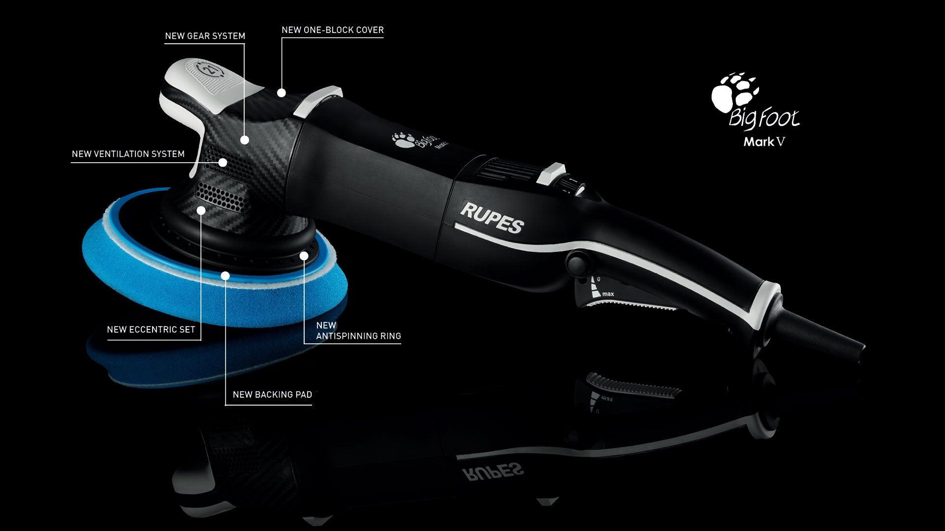 RUPES LHR21 Bigfoot Mark V Professional Automotive Paint Polisher - Perfect for Car Detailing, Paint Correction & Restoration