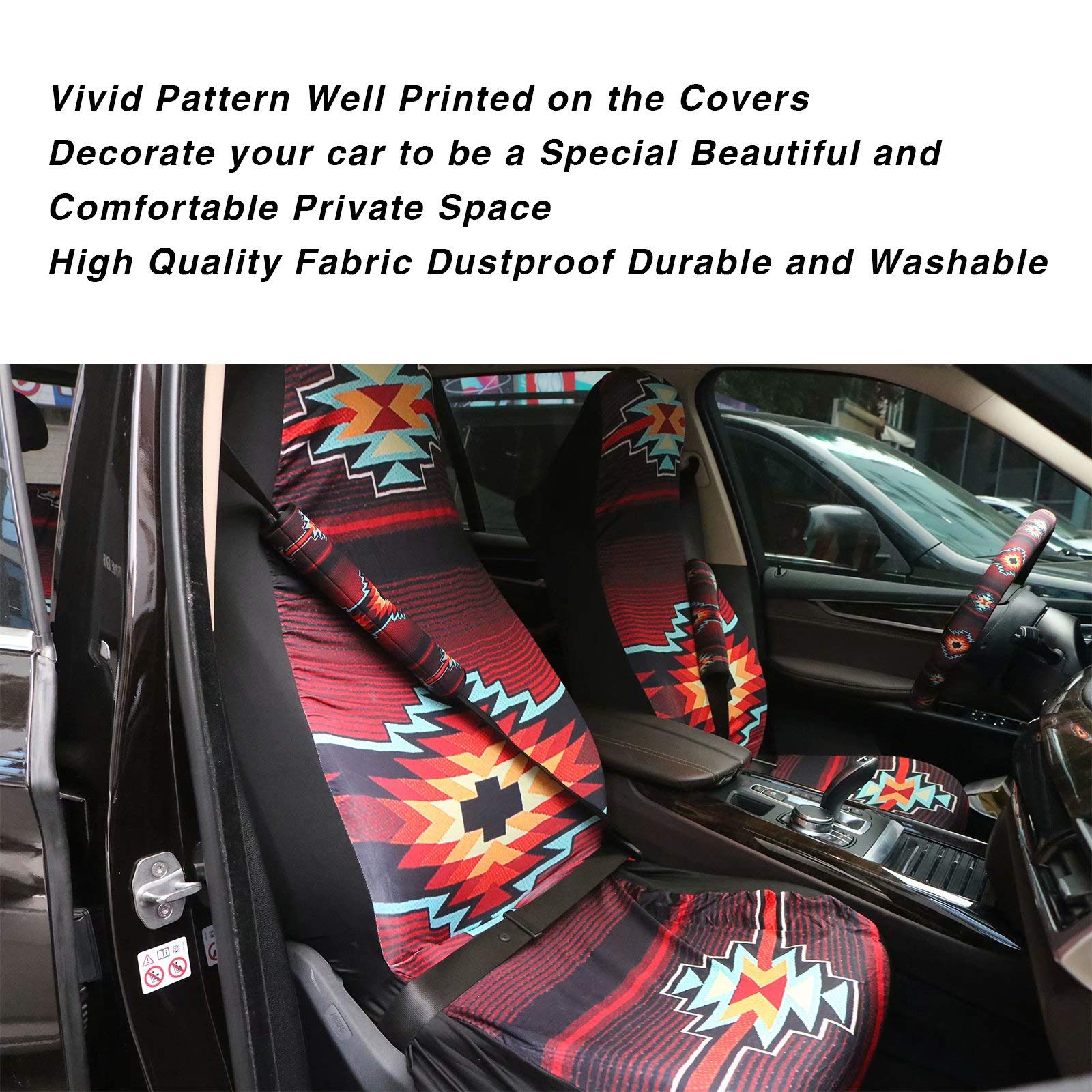 Purple Zebra Stripes Car Seat Covers Full Set - Universal Fit Front & Rear Bench Seat Protector with Steering Wheel Cover & Floor Mats | Easy to Install | Perfect for SUVs, Sedans & Trucks | Enhance Comfort & Style
