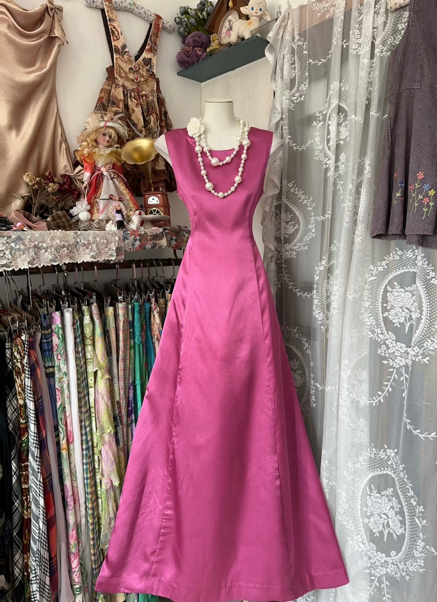 Elegant Pink A-Line Long Prom Dress Vintage Formal Gown J5017 for Homecoming, Wedding, Ball, and Special Occasions