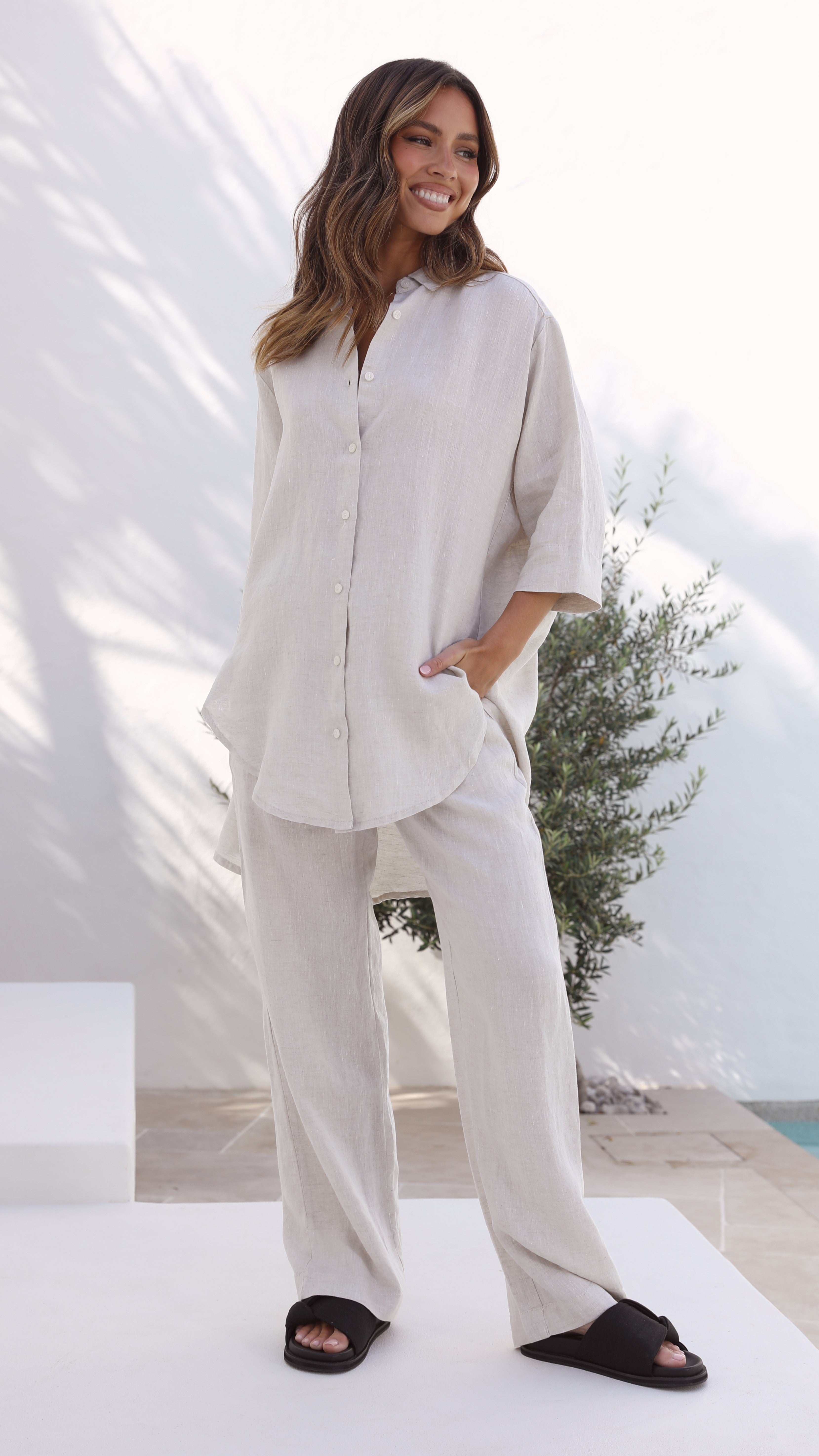 Soft & Breathable Linen Lounge Pants for Women - Natural Comfort for Home, Yoga & Relaxation | Eco-Friendly Casual Wear