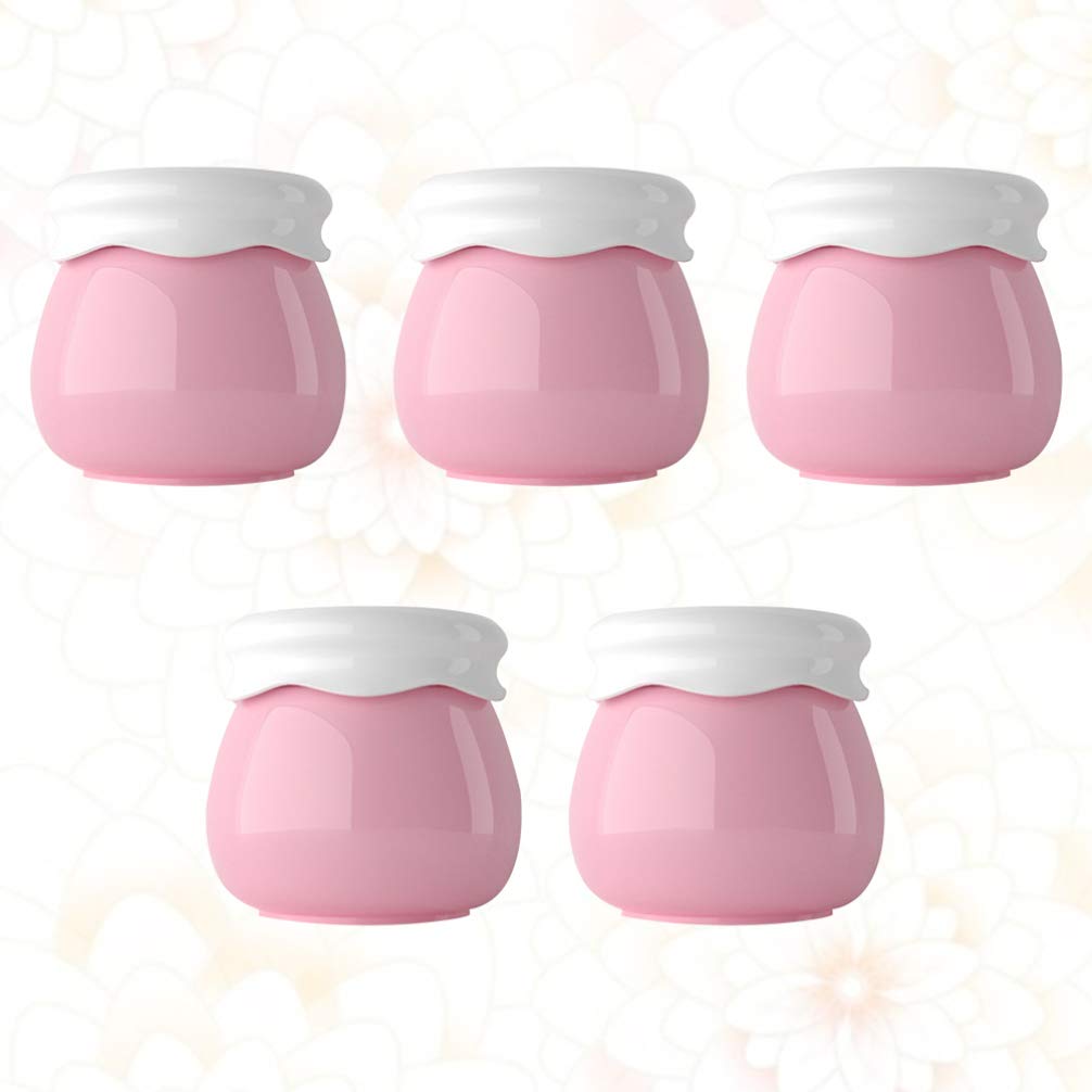 Beaupretty 5-Piece Empty Cream Jars Set - Mini Travel Lotion Bottles with Lids - Refillable Cosmetic Containers for Makeup, Skincare & DIY - Perfect for Home, Salon & On-the-Go Use