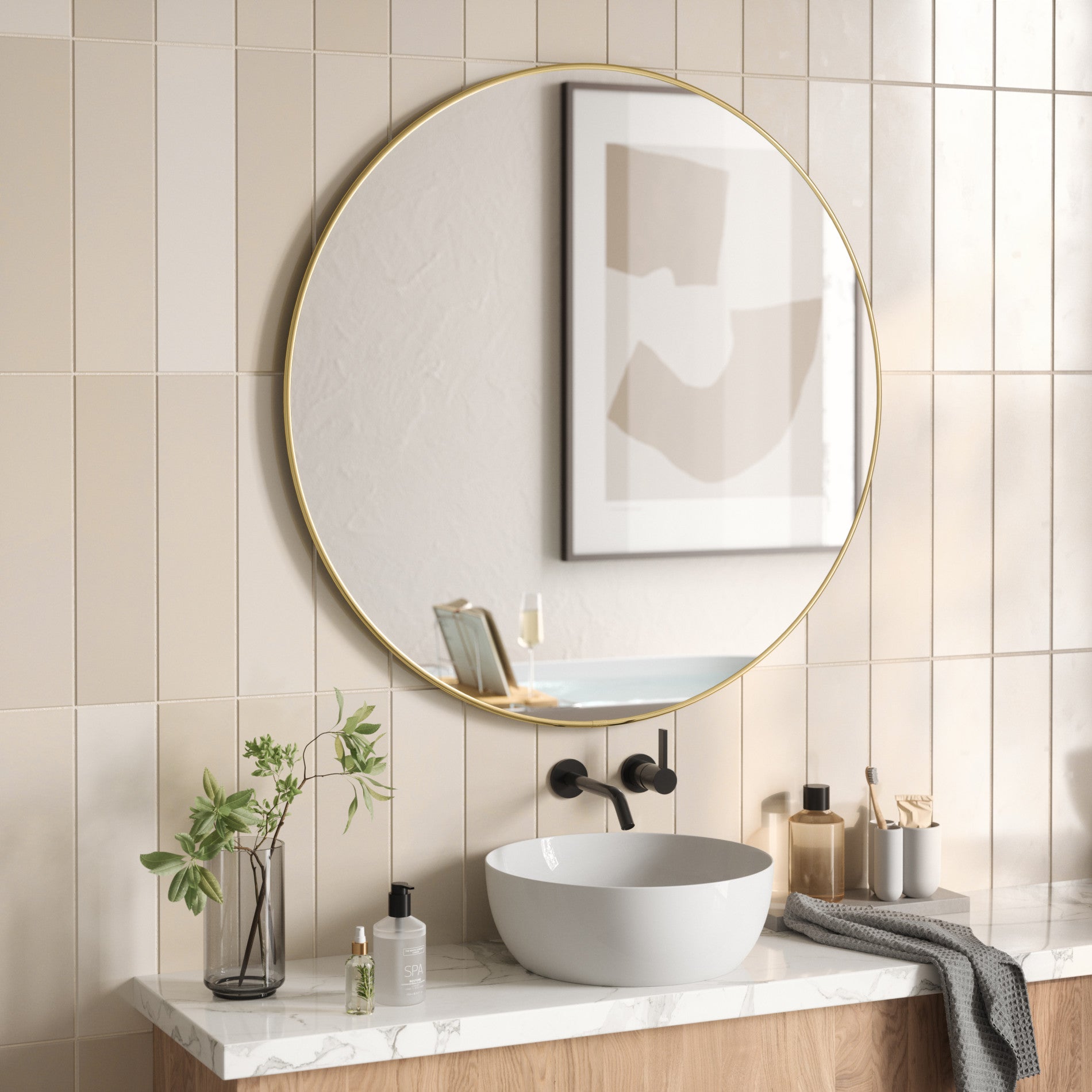 Hubba Wall Mirror - Full Length Floor Mirror with Adjustable Tilt, Modern Home Decor for Bedroom, Living Room & Entryway | Perfect for Selfies, Outfit Checks & Room Styling