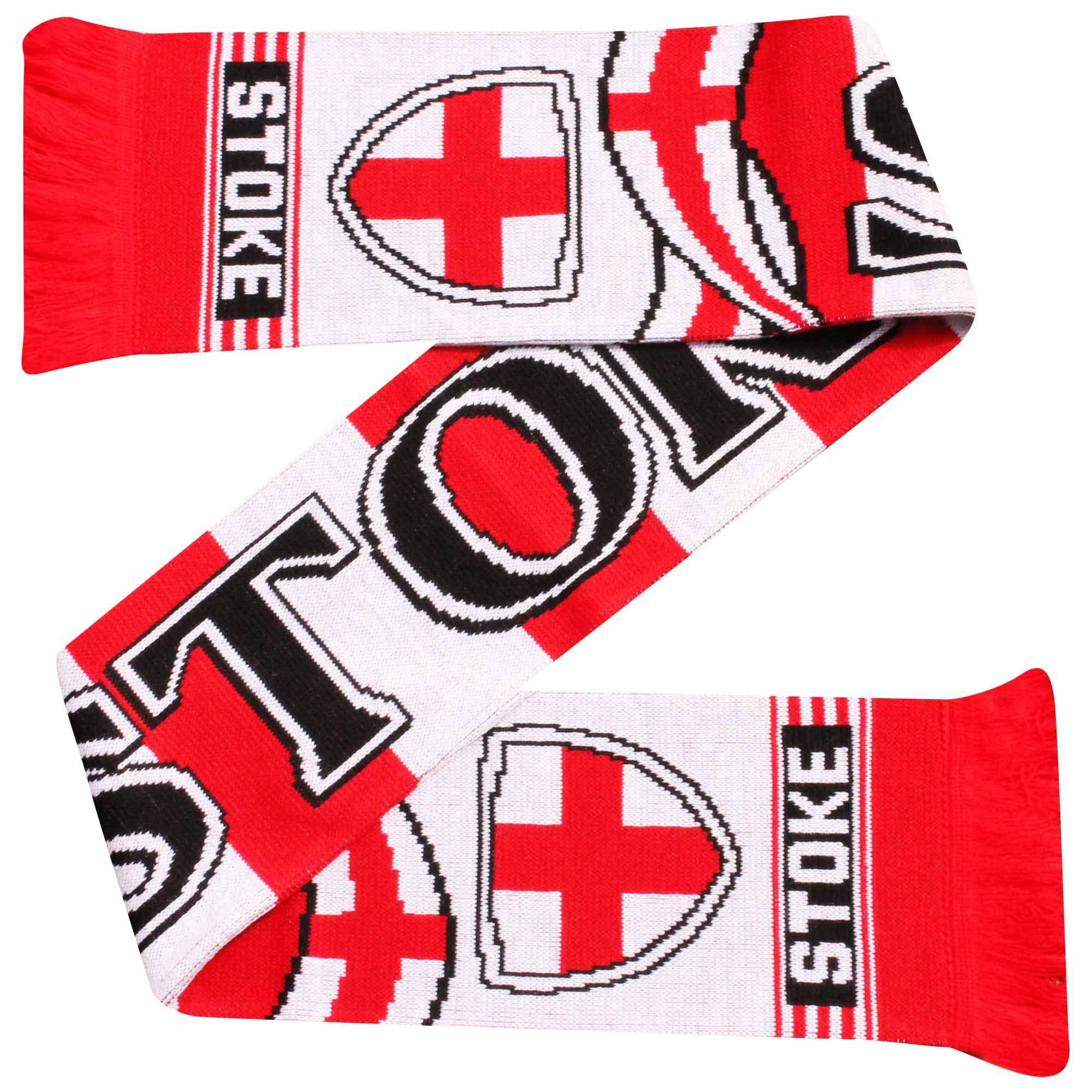 Stoke City FC Football Scarf - 100% Acrylic Team Colors - Perfect for Match Days, Tailgating & Winter Warmth