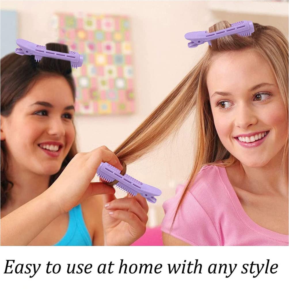 LALAFINA 6pcs Hair Clips Set - Self Grip Hair Rollers & Volume Clips for Root Lifting & Styling | Acrylic Hairpins for Fluffy Curls (Perfect for Salon, Home Styling & DIY Hair Care)