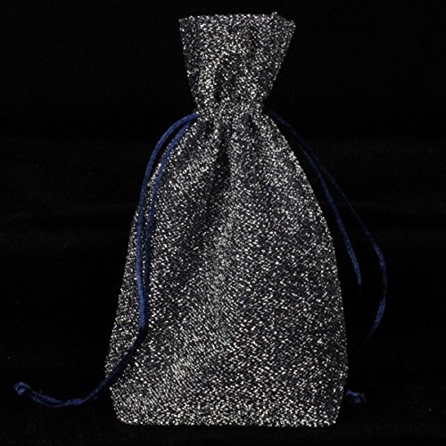 12 Pack Silver Fuzz Medium Tie Closure Gift Bags 8
