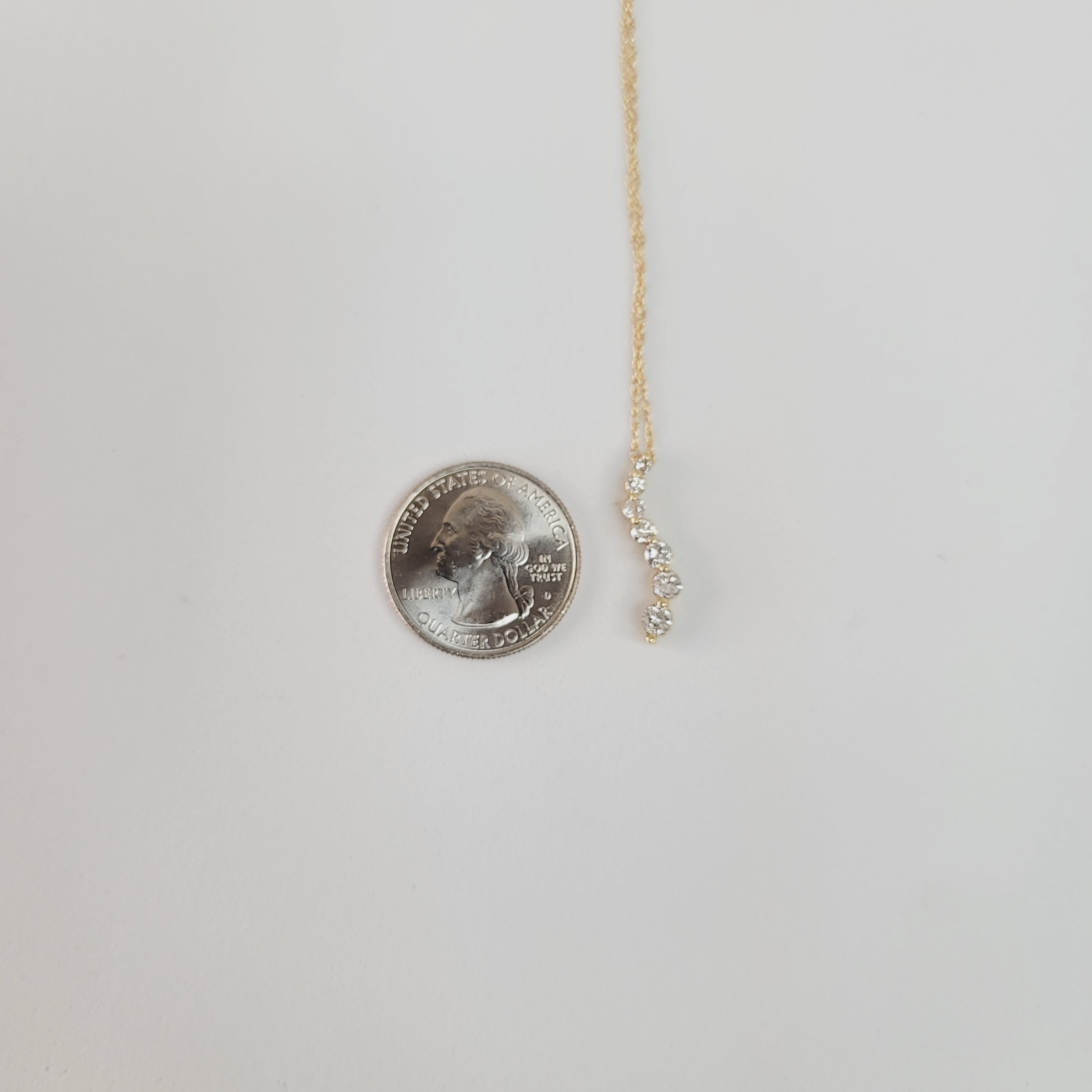 3/4 CT Diamond Journey Necklace in 14k Yellow Gold - Elegant Pendant for Anniversary, Wedding & Special Occasion Gifts
