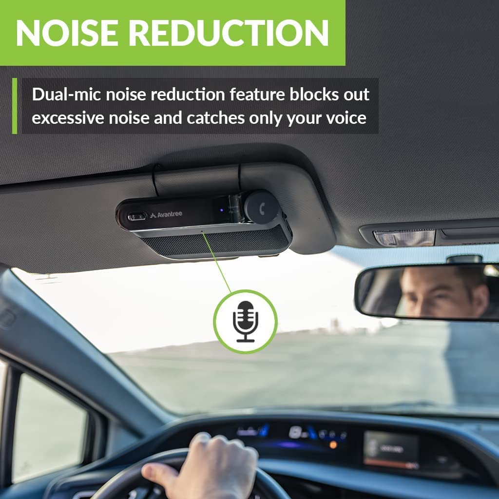 Avantree Roadtrip 2-in-1 Bluetooth Car Speaker & Wireless FM Transmitter Kit - 6W Hands-Free Speaker with Built-in Mic, 22H Playtime for Phone Audio Streaming | Perfect for Road Trips, Commuting & Hands-Free Calling