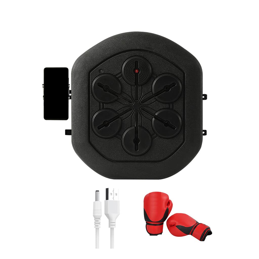 SAIERW Wall Mounted Boxing Machine with LED Lights & Gloves - Rechargeable Punching Bag for Kids & Adults - Indoor Fitness & Stress Relief Training Equipment - Perfect for Home Gyms & Game Rooms