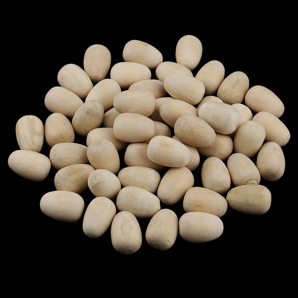 100pcs Unfinished Wooden Eggs - Natural Wood Easter Decorations for DIY Crafting, Painting & Home Decor - Perfect for Easter Basket Fillers, Spring Centerpieces & Holiday Crafts