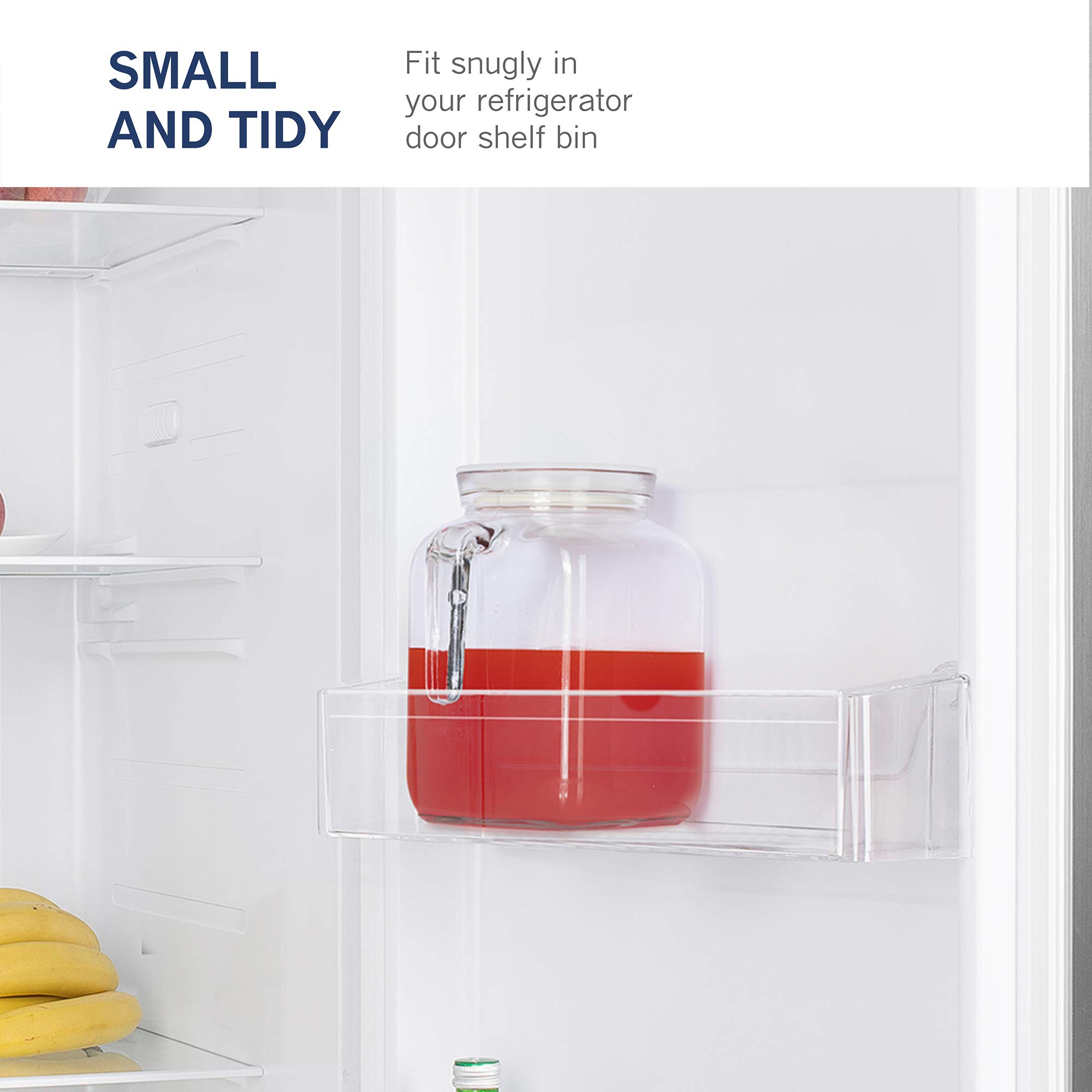 Bormioli Rocco 68oz Airtight Glass Pitcher with Lid and Spout - Perfect for Homemade Juices, Iced Tea, Milk Storage & Refrigerator Organization - BPA-Free Leakproof Pitcher for Kitchen & Dining Use