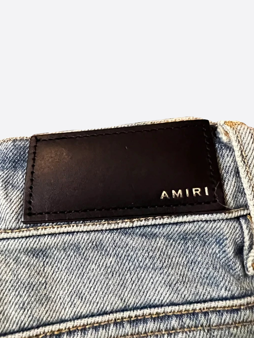 Amiri Distressed Straight Fit Denim Jeans for Men - Stylish Vintage Ripped Denim Pants for Casual Wear & Street Fashion