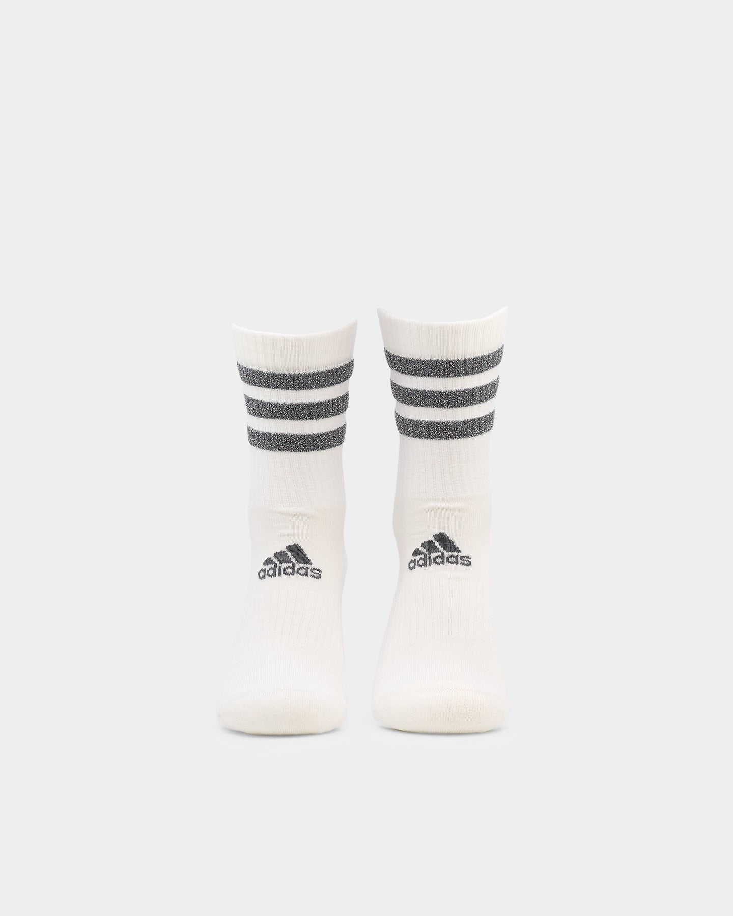 Adidas Women's 3 Stripe Glam Crew Socks 3-Pack (White/Black/Wild Pink/Grey) - Comfortable Athletic Socks for Running, Gym & Casual Wear