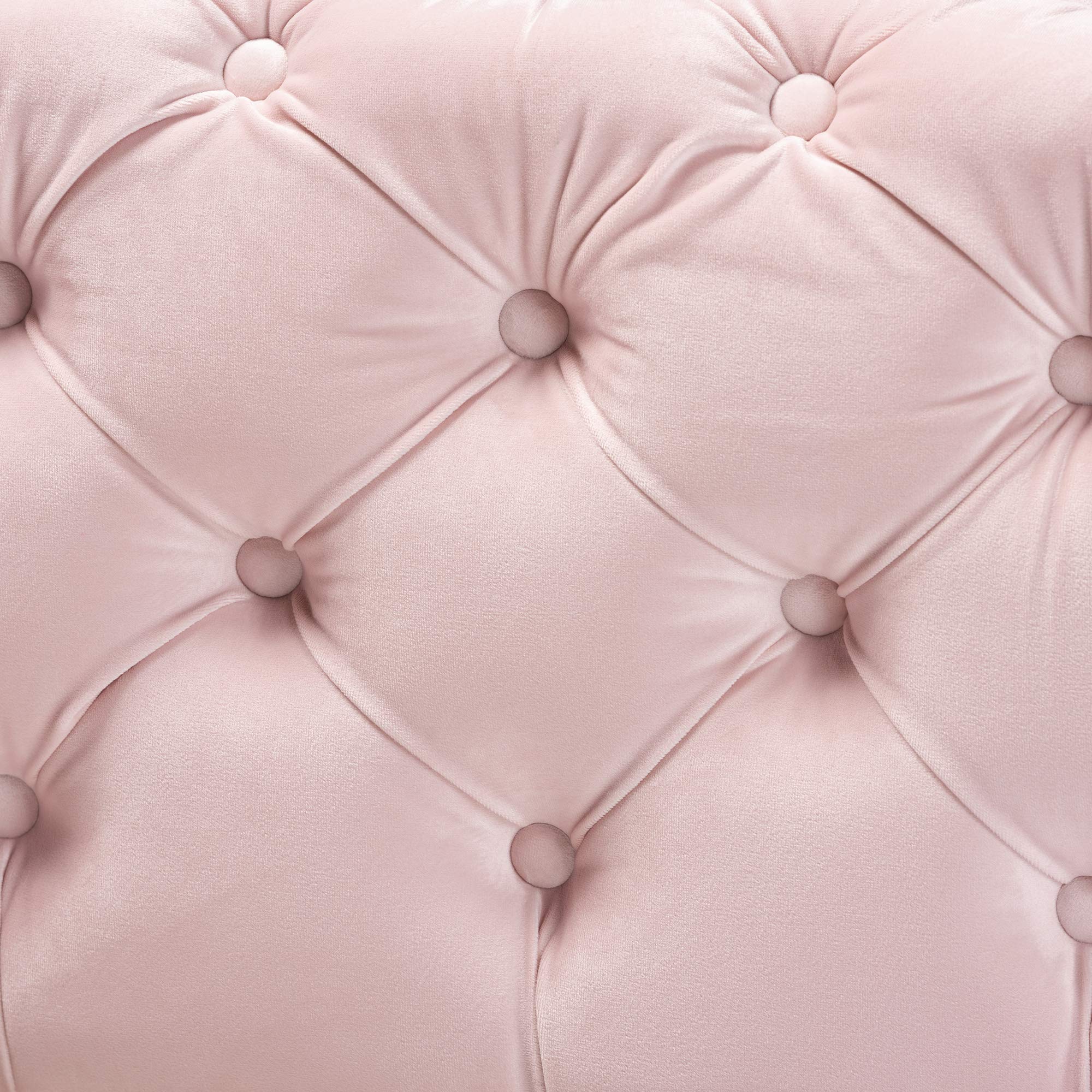 Baxton Studio Light Pink & Gold Ottoman with Storage - Modern Tufted Footrest Stool for Living Room, Bedroom, or Office Decor