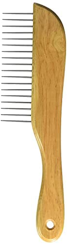 KittuPet Poodle Wooden Handle Comb for Small Medium Large Dogs - Golden Color Pet Grooming Brush for Poodles, Puppies & Long Hair Breeds - Perfect for Daily Brushing, Detangling & Coat Care