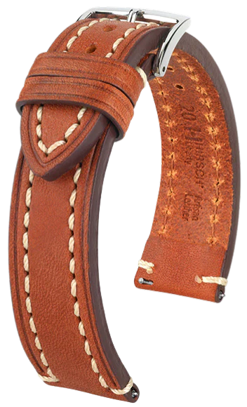 Hirsch Liberty Golden Brown 24mm Leather Watch Band – Premium Replacement Strap for Smartwatches & Traditional Timepieces | Perfect for Business, Casual & Formal Occasions